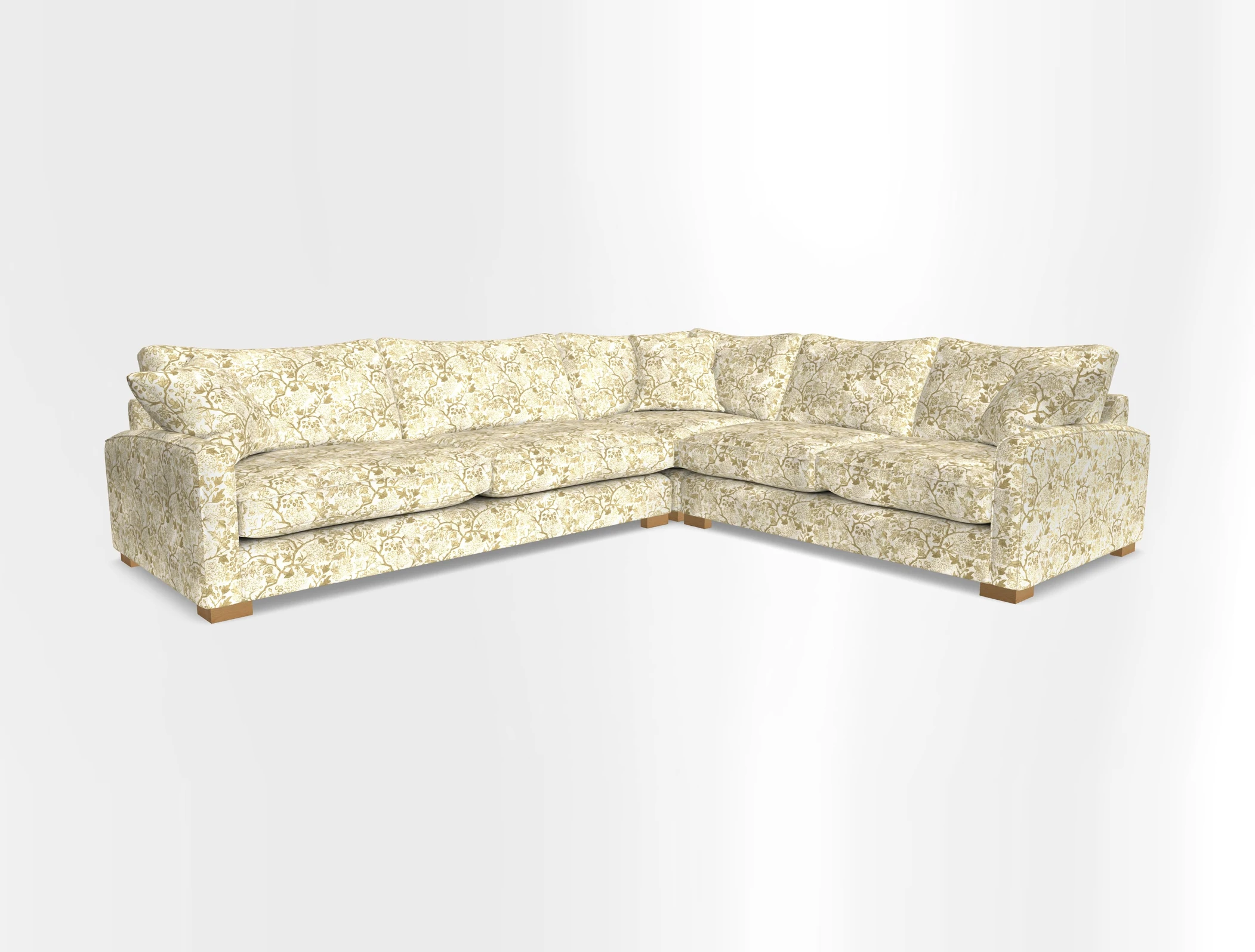 Brook Green large corner sofa LHF in Two Tone Plain Biscuit