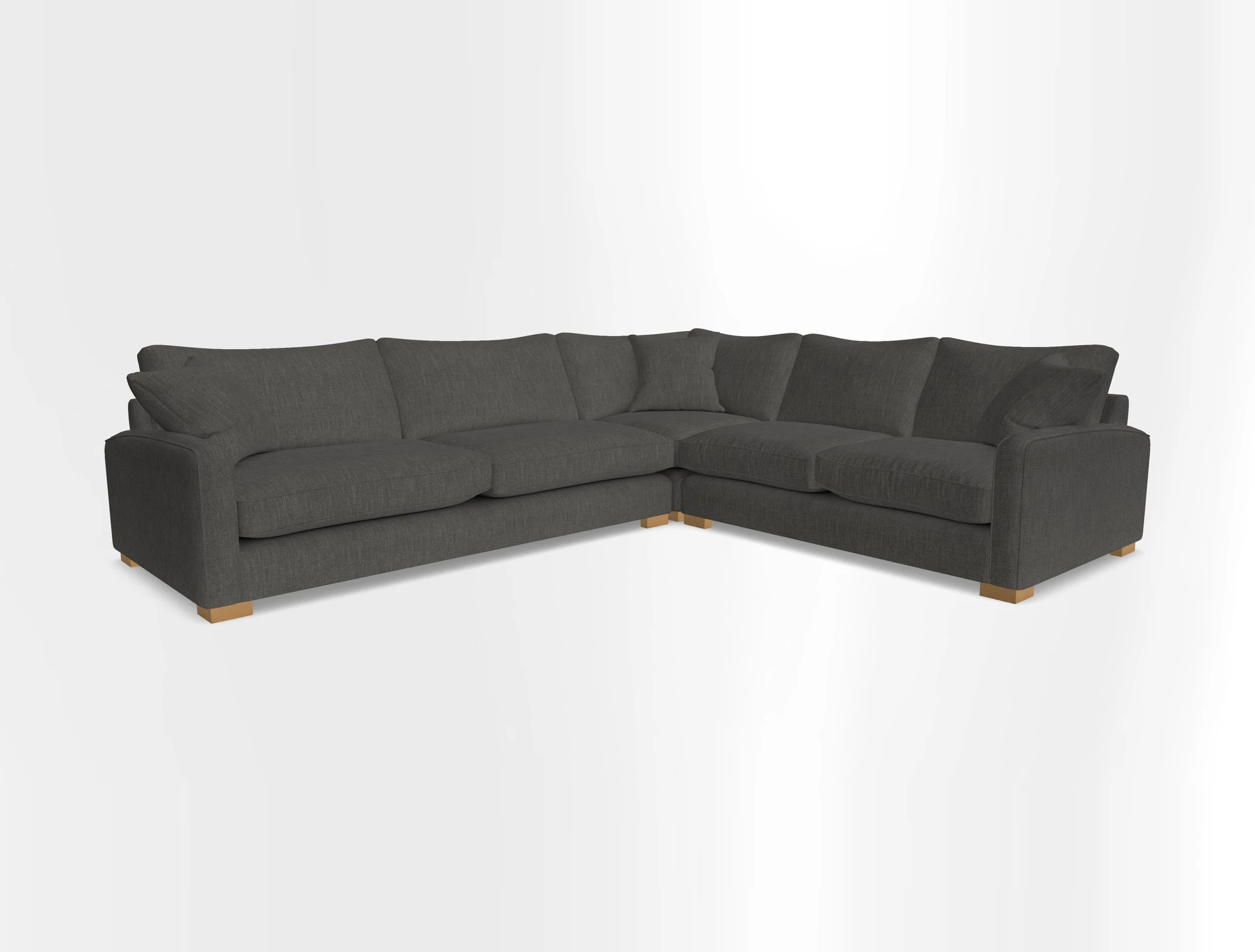 Brook Green large corner sofa LHF in Two Tone Plain Biscuit