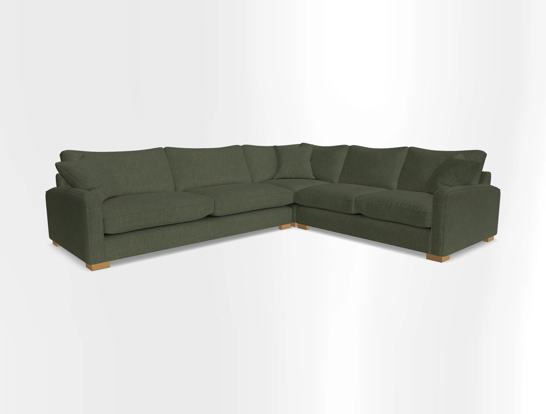 Brook Green large corner sofa LHF in Two Tone Plain Biscuit