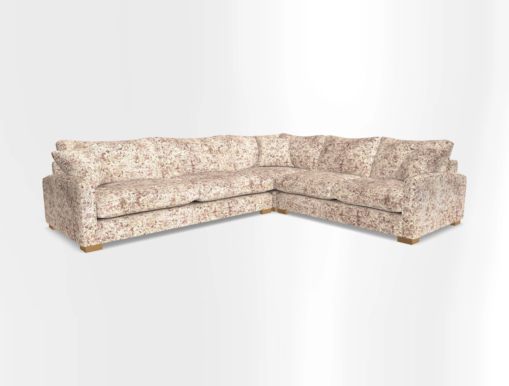 Brook Green large corner sofa LHF in Two Tone Plain Biscuit