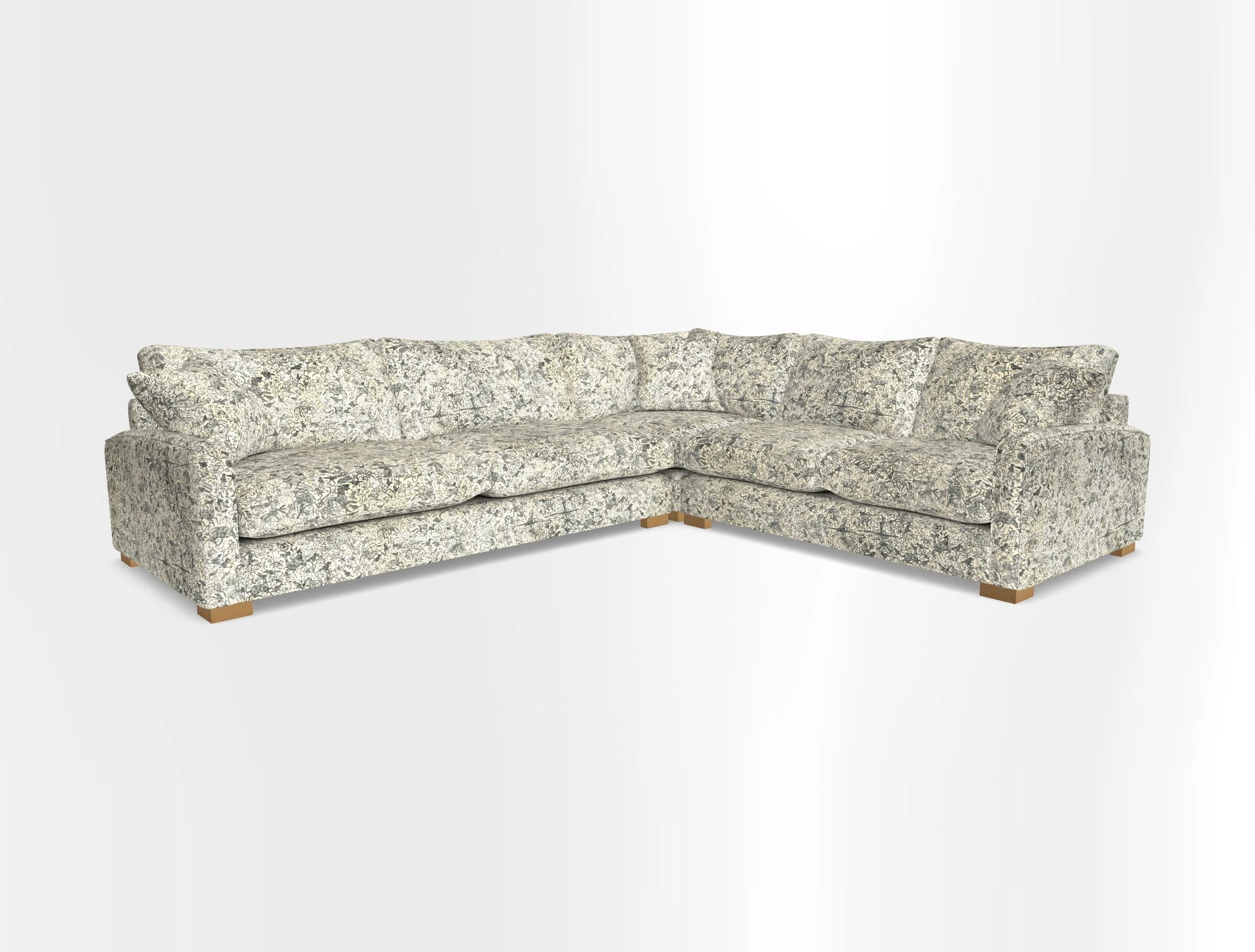 Brook Green large corner sofa LHF in Two Tone Plain Biscuit