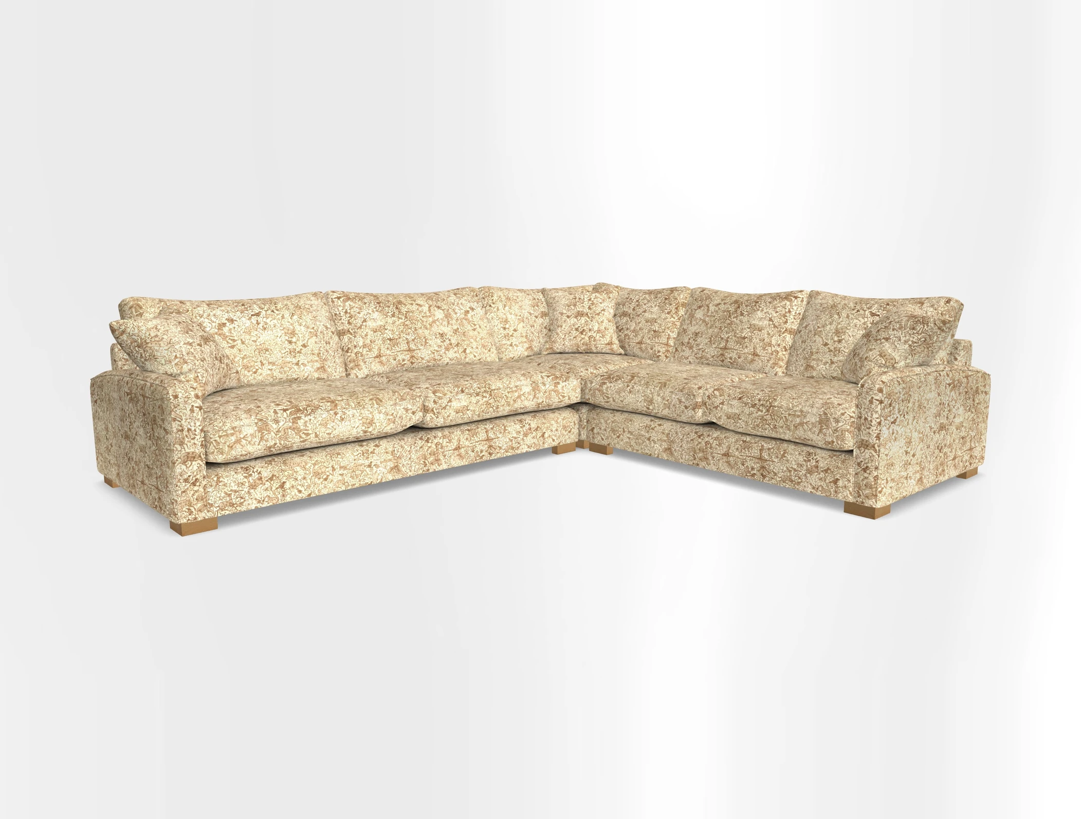 Brook Green large corner sofa LHF in Two Tone Plain Biscuit