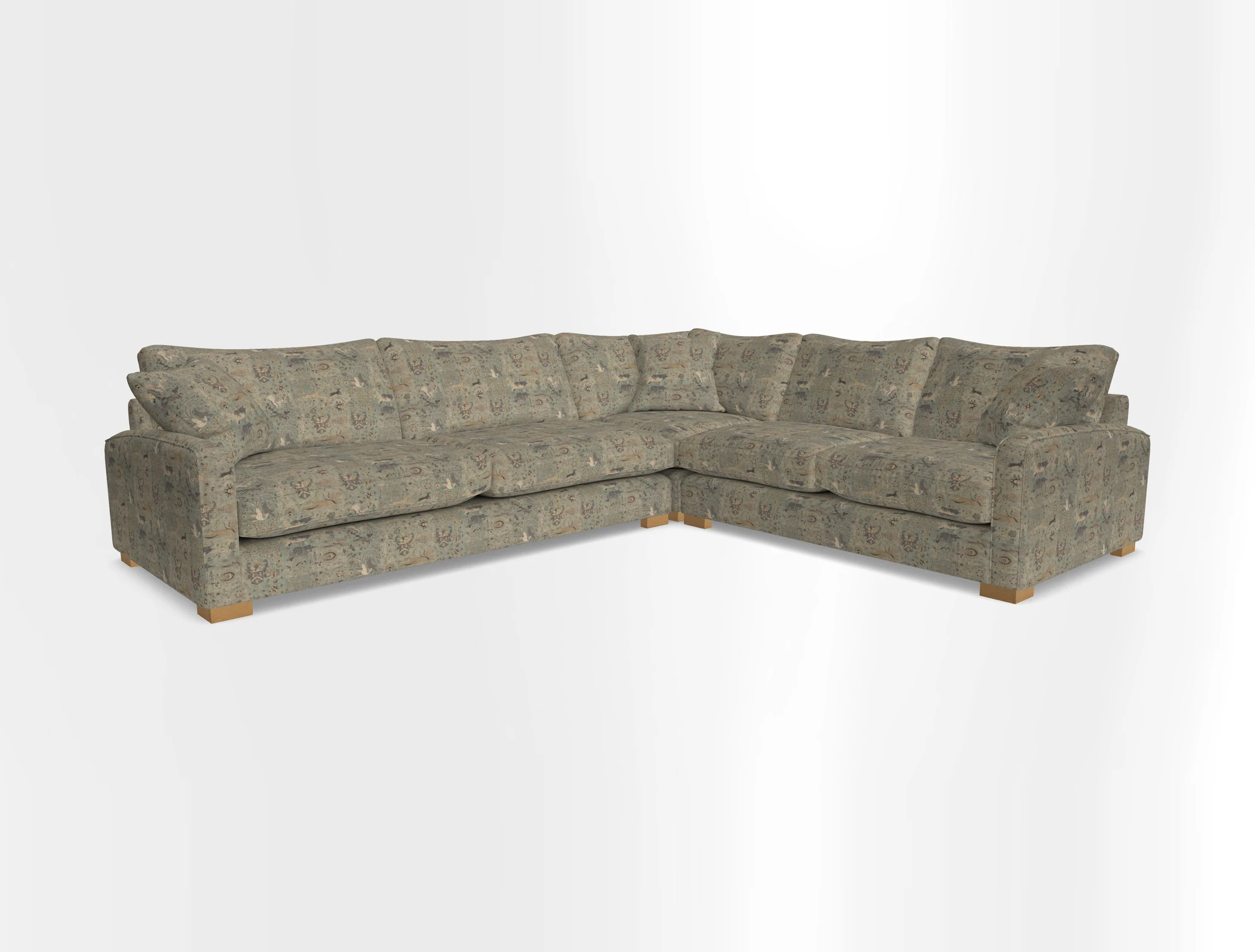 Brook Green large corner sofa LHF in Two Tone Plain Biscuit