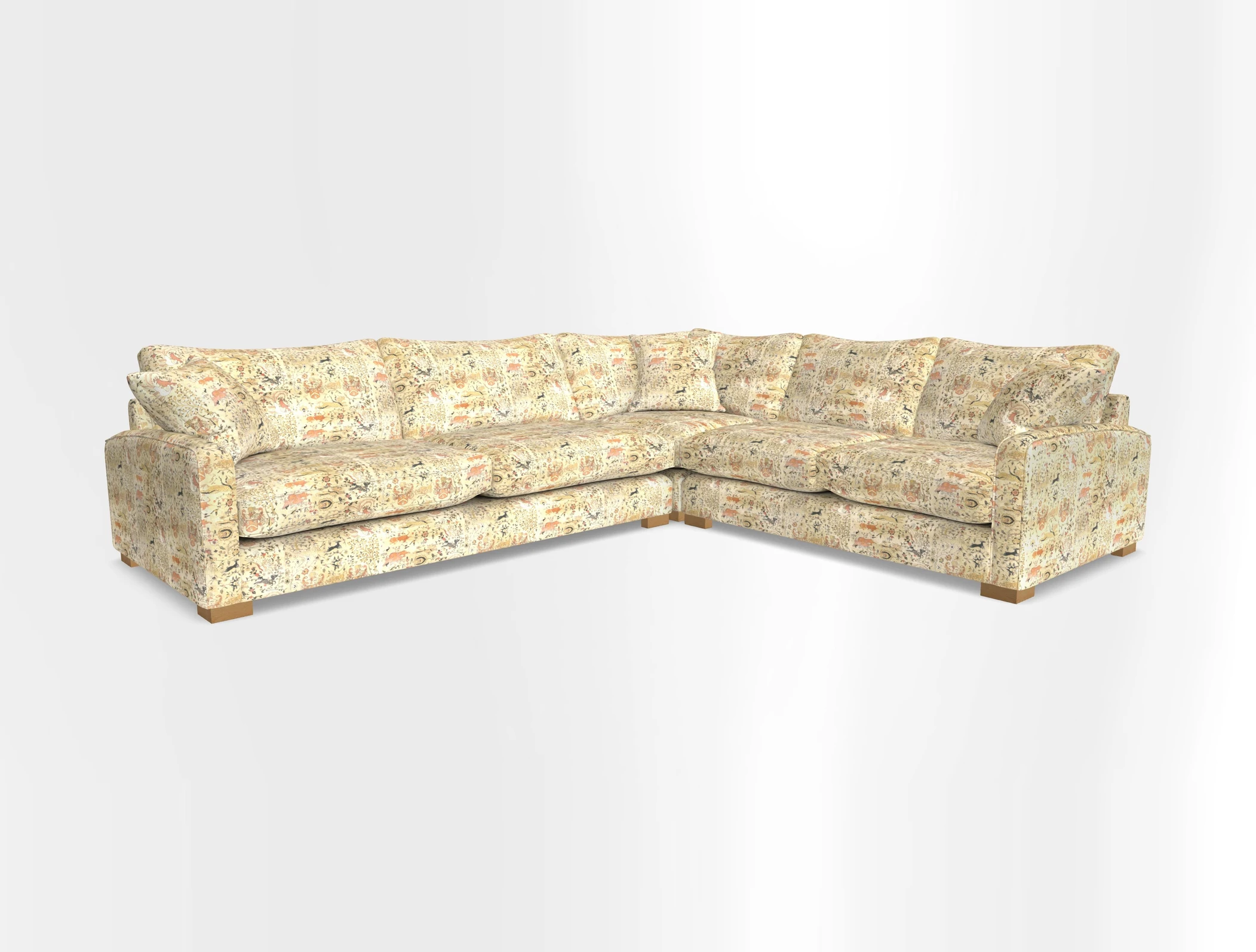 Brook Green large corner sofa LHF in Two Tone Plain Biscuit