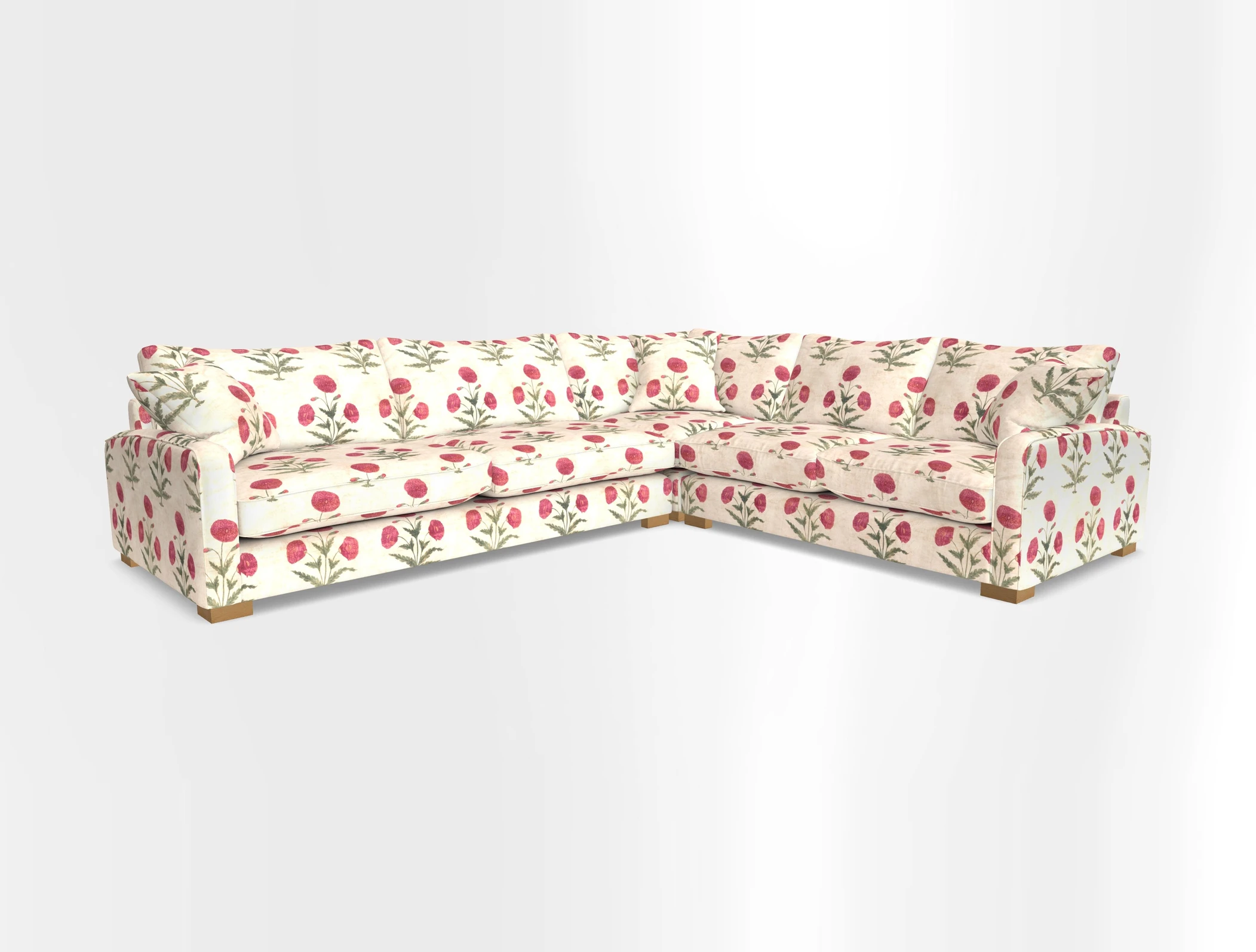 Brook Green large corner sofa LHF in Two Tone Plain Biscuit