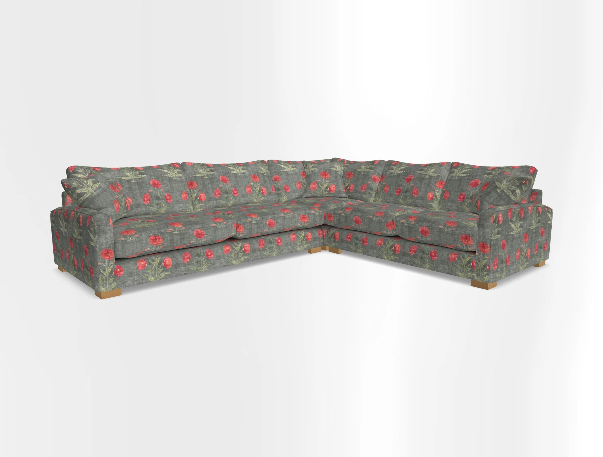 Brook Green large corner sofa LHF in Two Tone Plain Biscuit