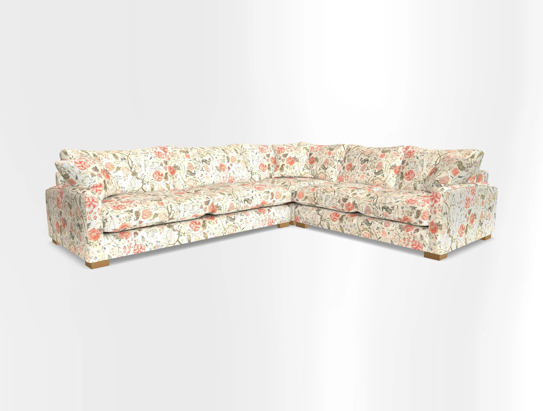 Brook Green large corner sofa LHF in Two Tone Plain Biscuit