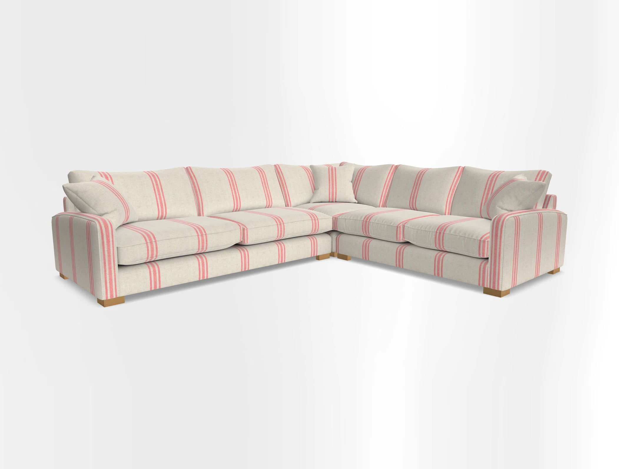 Brook Green large corner sofa LHF in Two Tone Plain Biscuit