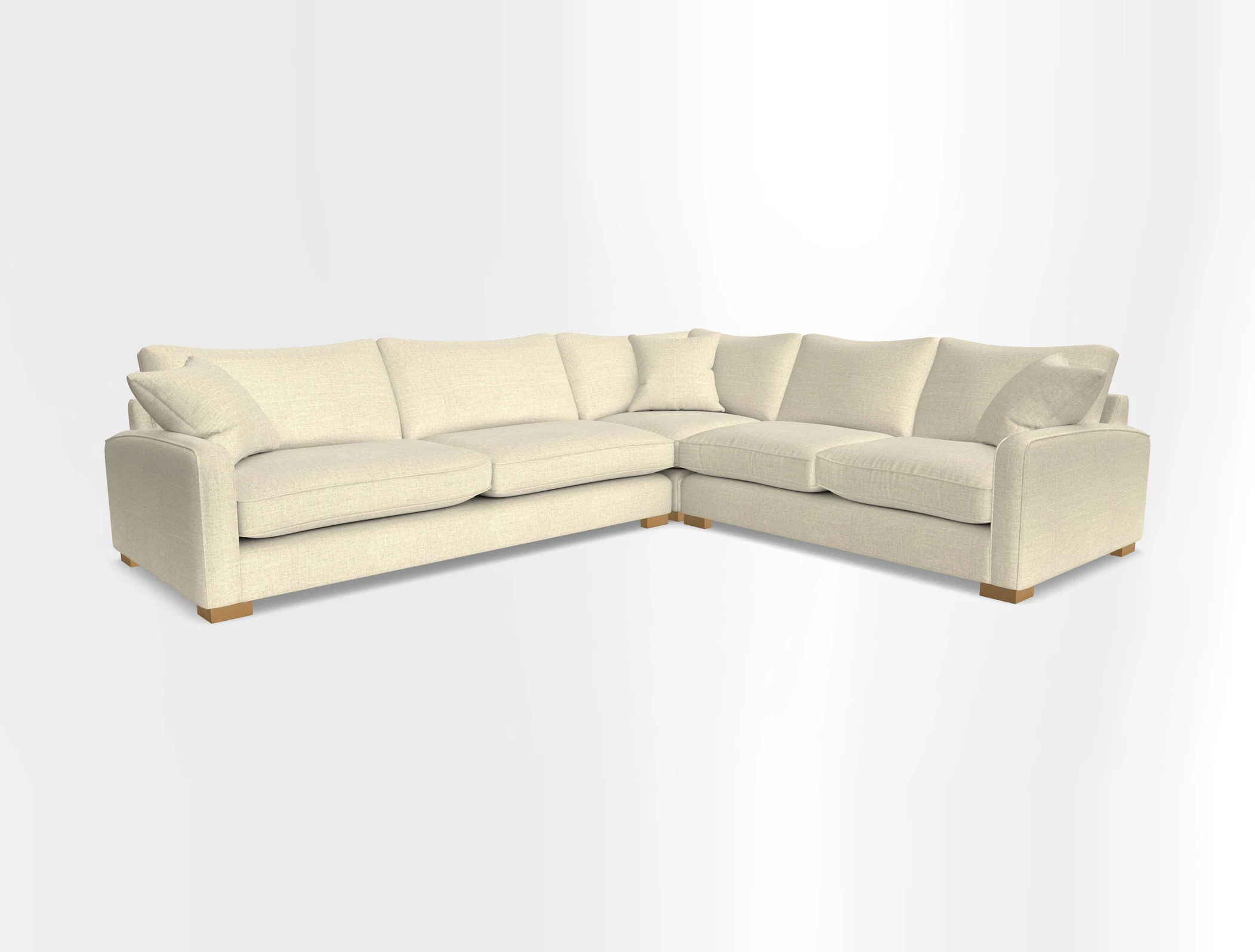 Brook Green large corner sofa LHF in Two Tone Plain Biscuit