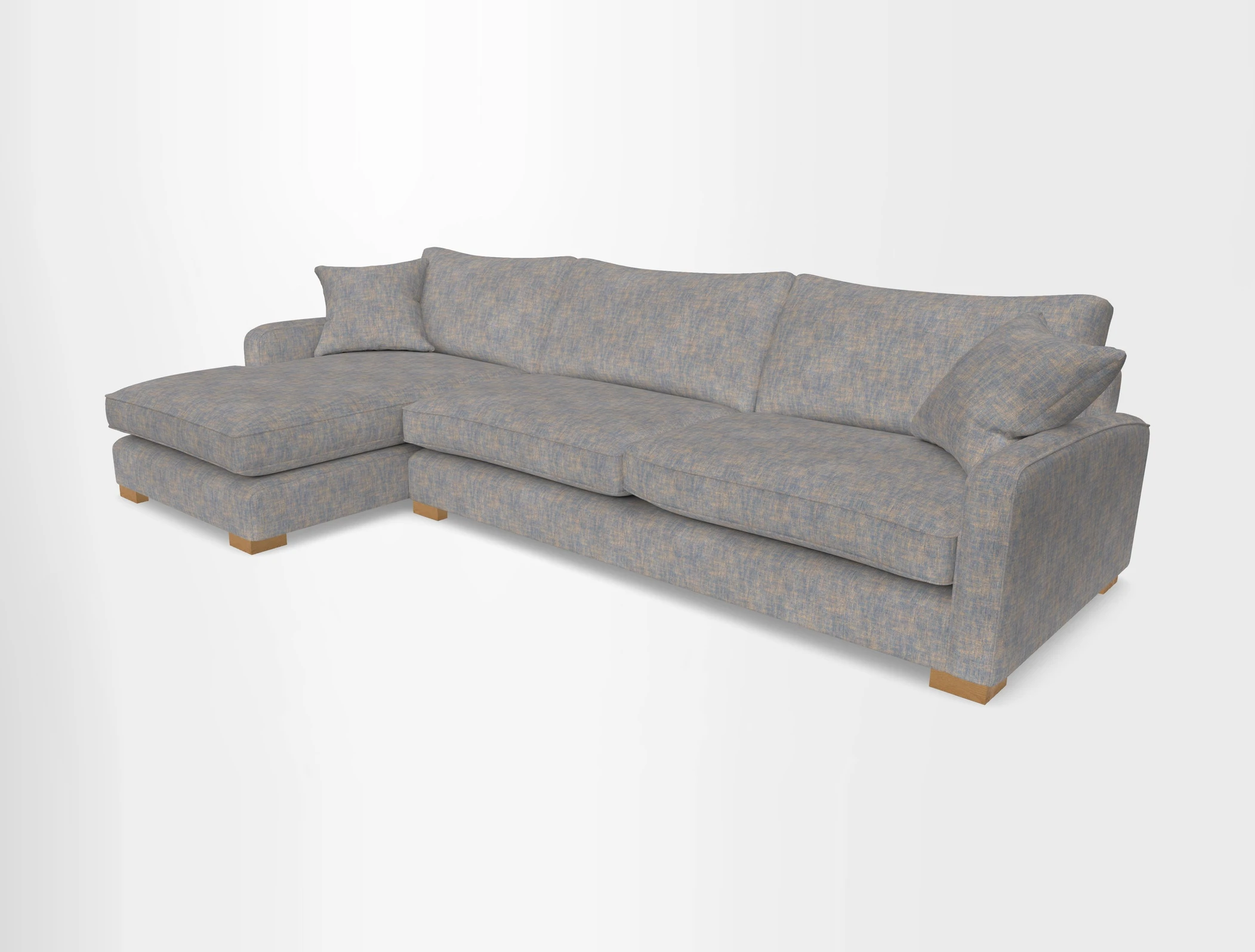 Brook Green chaise LHF in Two Tone Plain Biscuit
