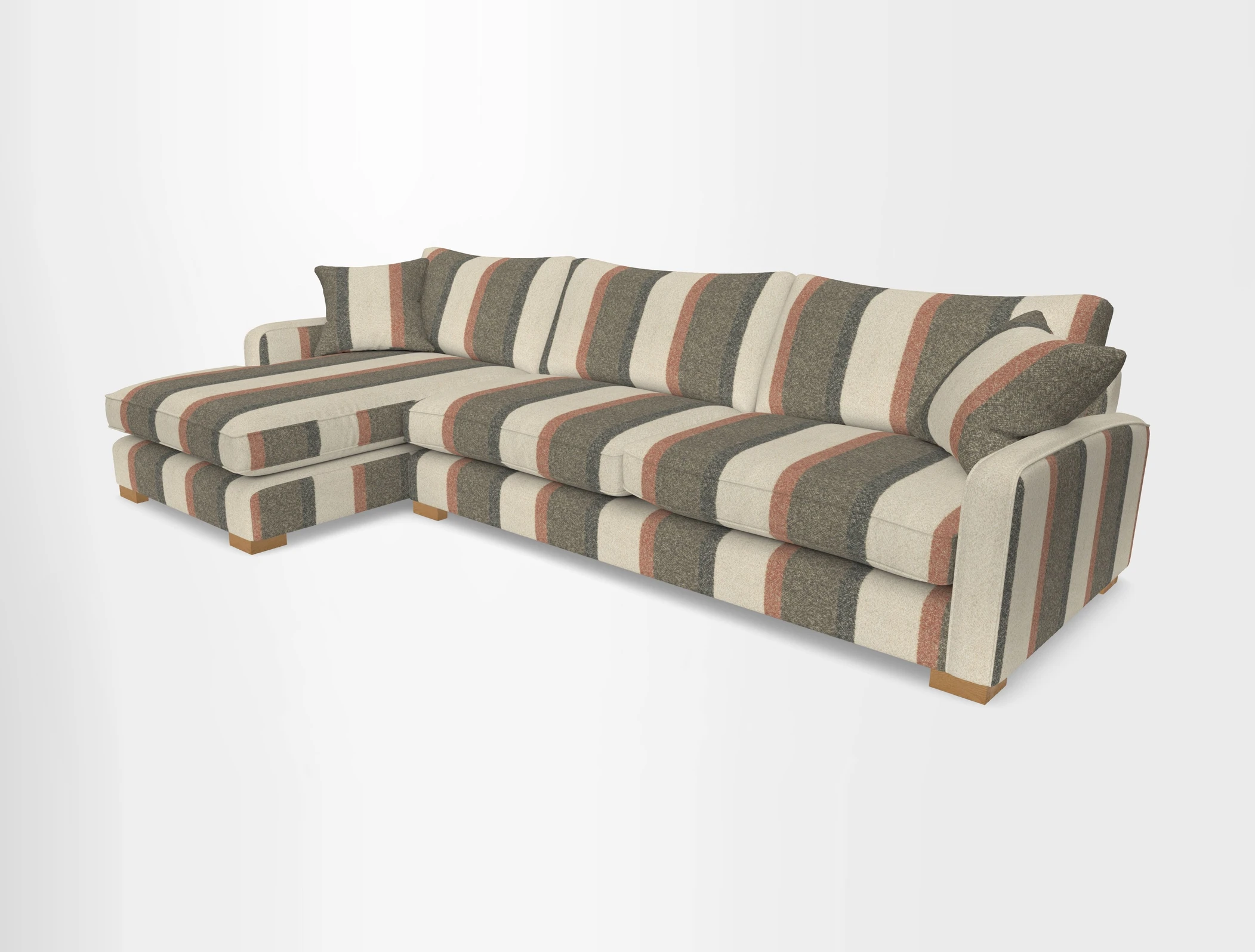 Brook Green chaise LHF in Two Tone Plain Biscuit