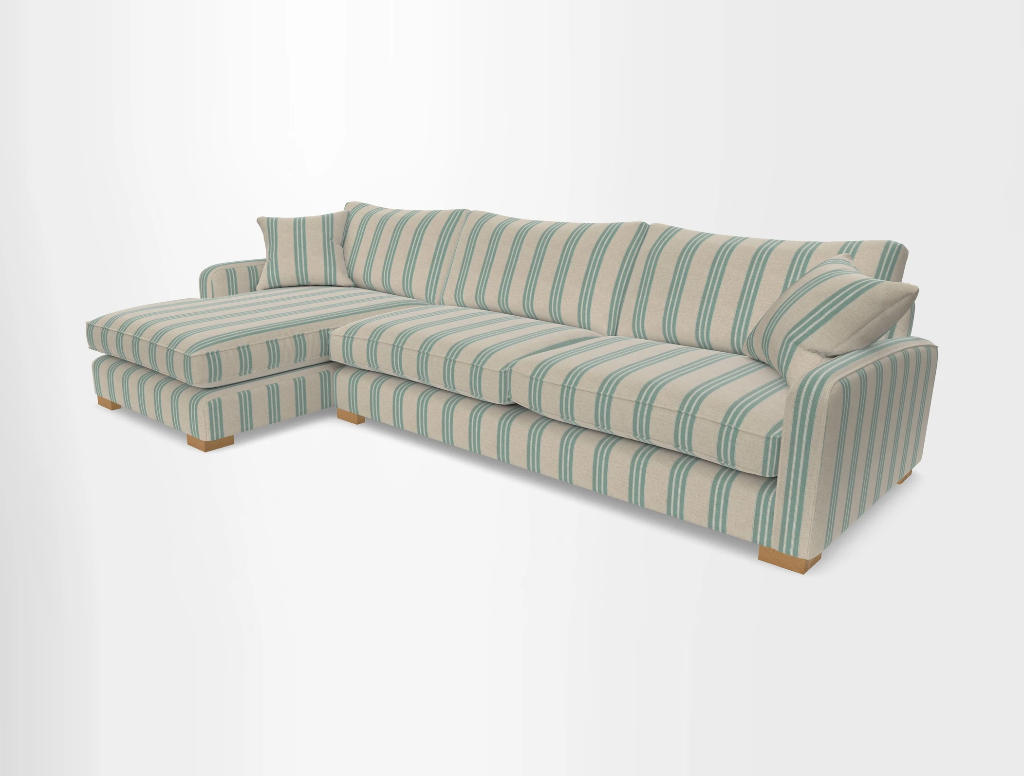 Brook Green chaise LHF in Two Tone Plain Biscuit