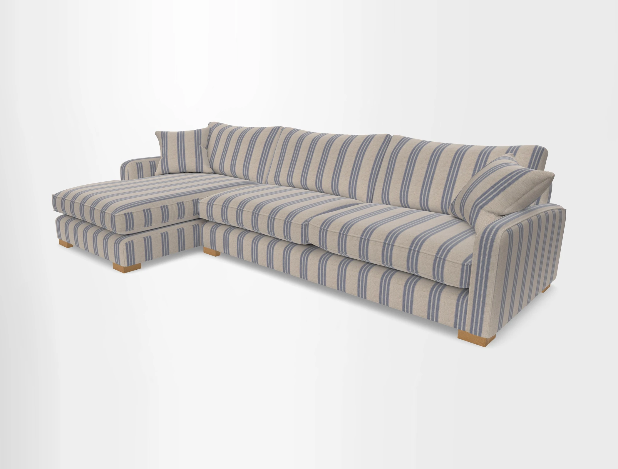 Brook Green chaise LHF in Two Tone Plain Biscuit