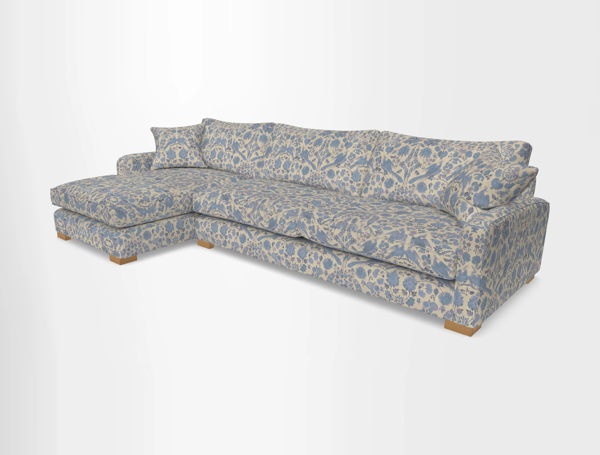 Brook Green chaise LHF in Two Tone Plain Biscuit