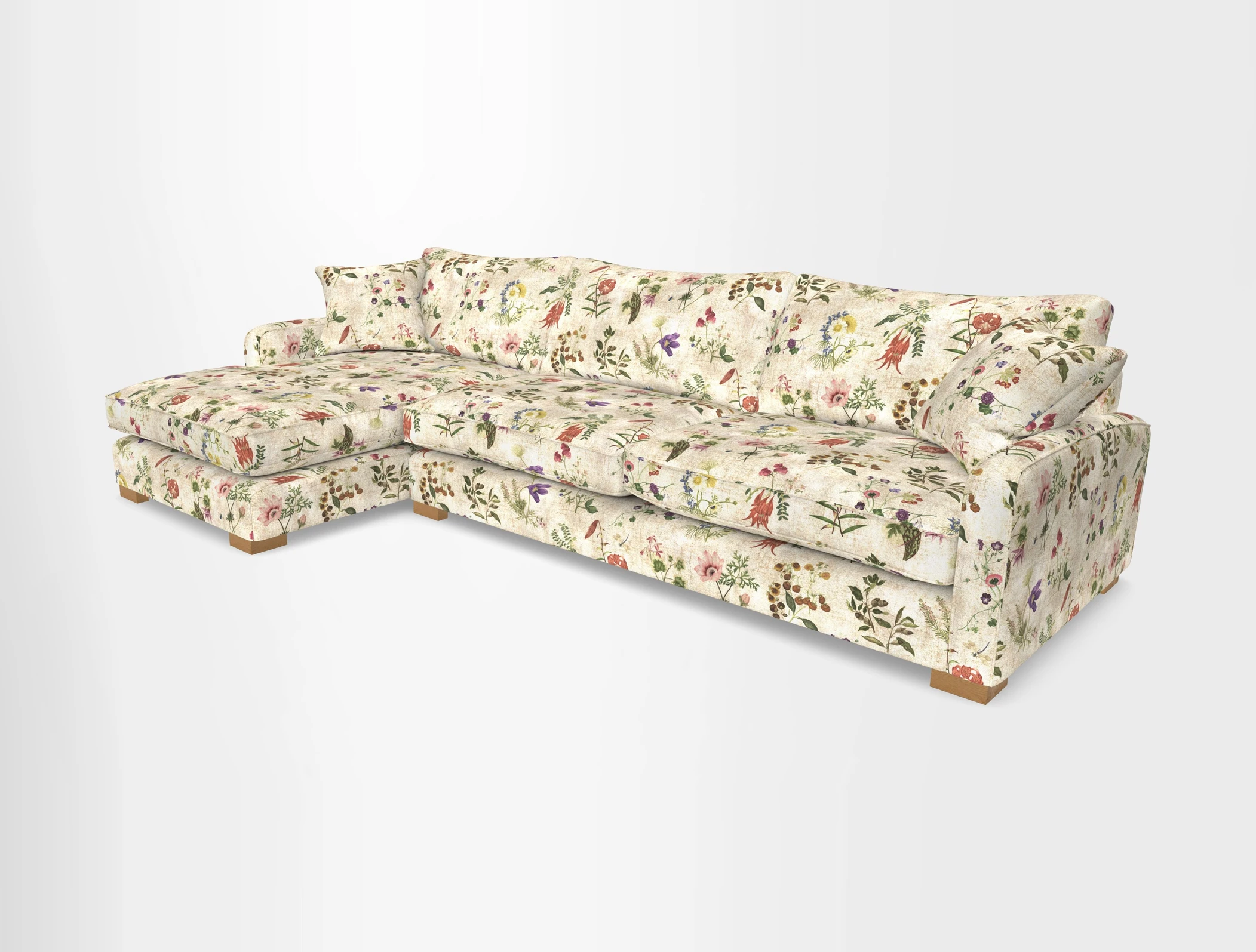Brook Green chaise LHF in Two Tone Plain Biscuit
