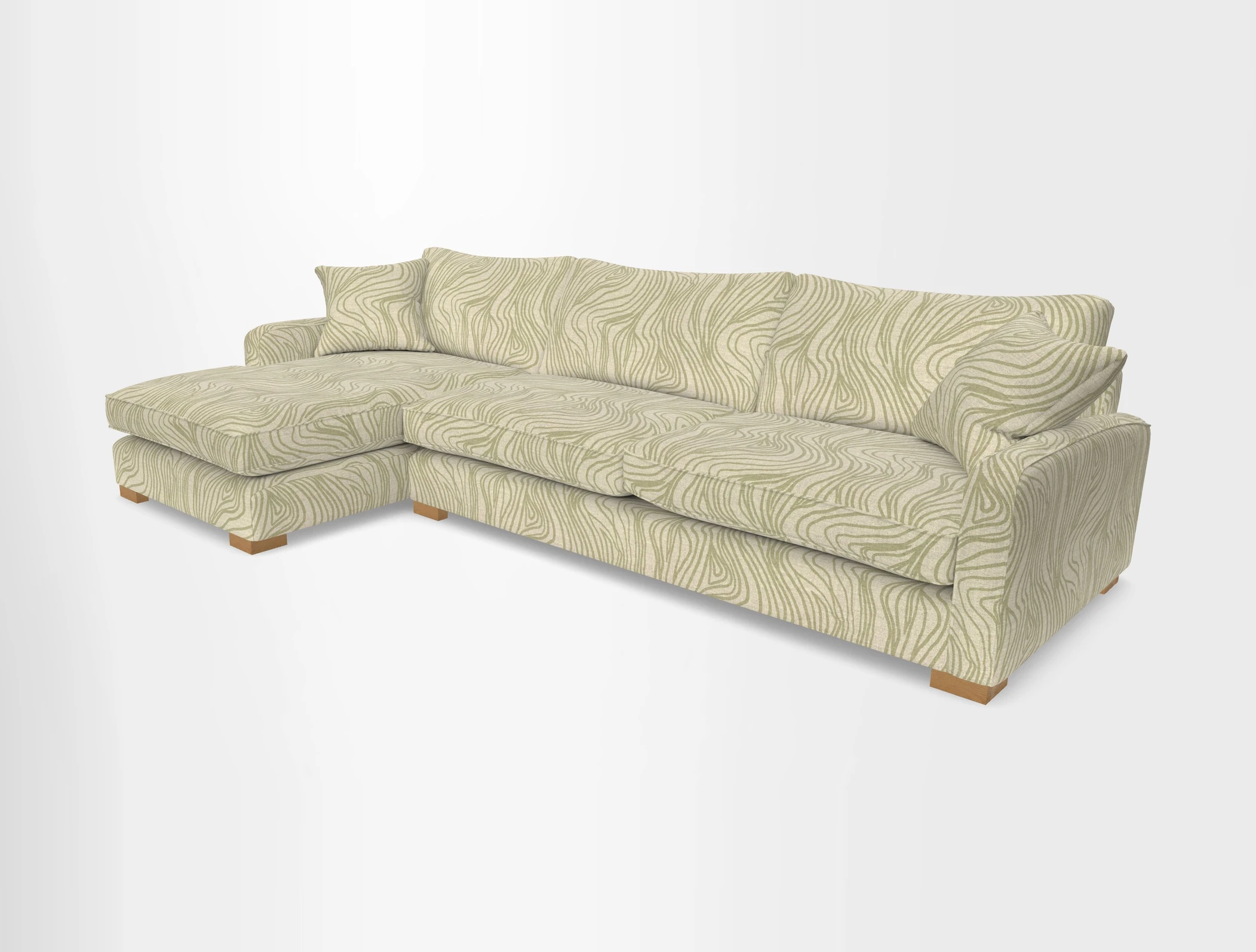 Brook Green chaise LHF in Two Tone Plain Biscuit