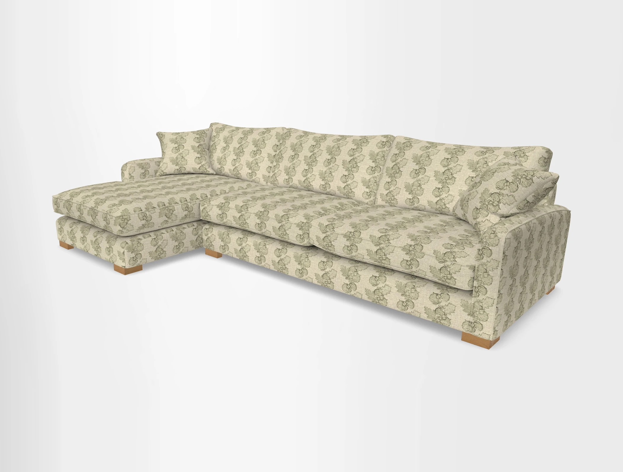 Brook Green chaise LHF in Two Tone Plain Biscuit