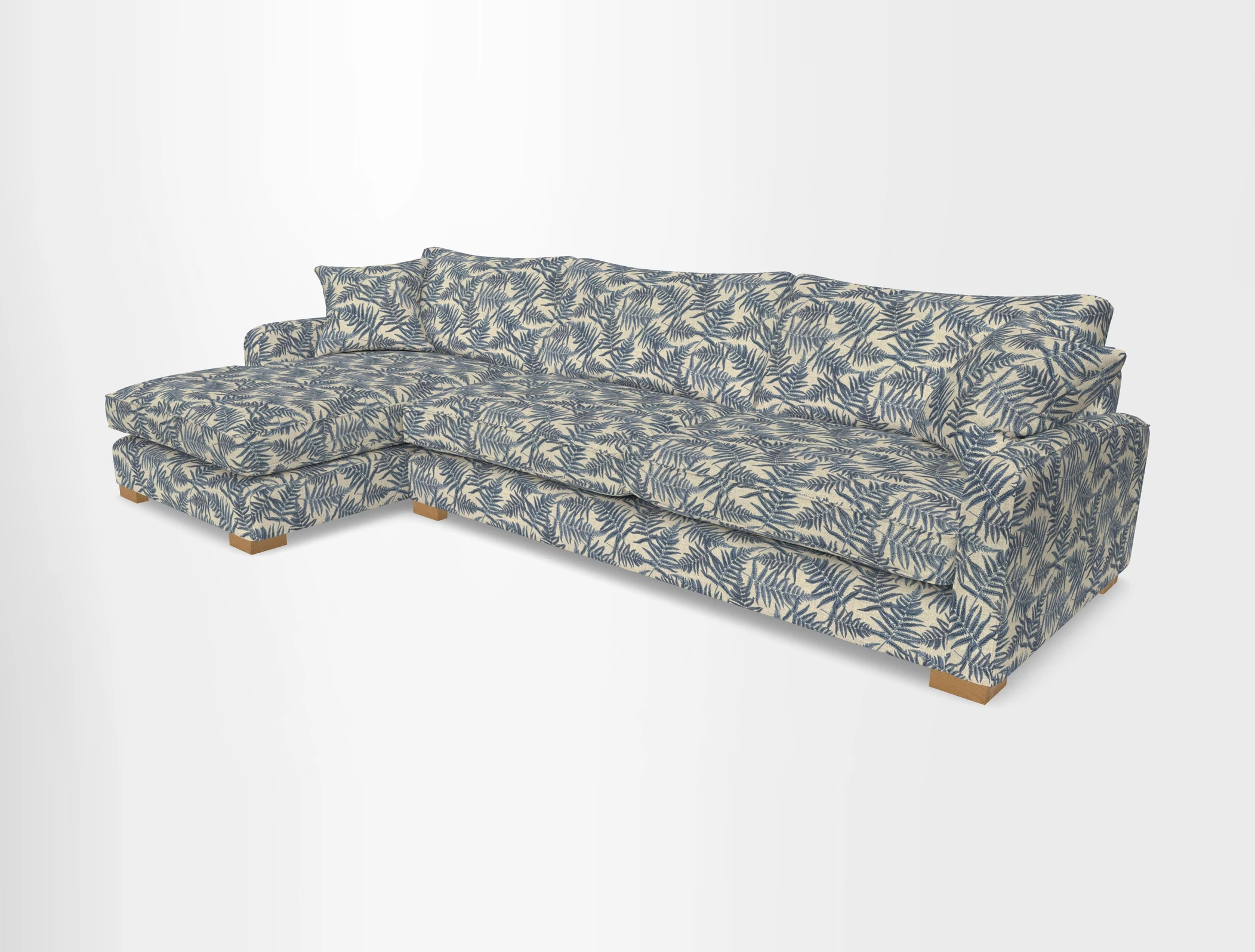 Brook Green chaise LHF in Two Tone Plain Biscuit
