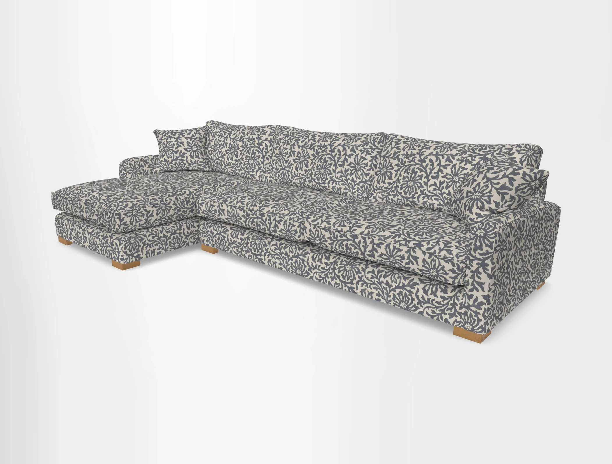 Brook Green chaise LHF in Two Tone Plain Biscuit