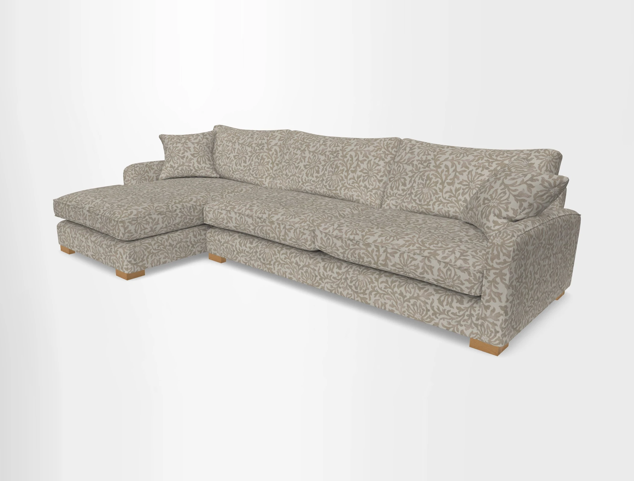 Brook Green chaise LHF in Two Tone Plain Biscuit
