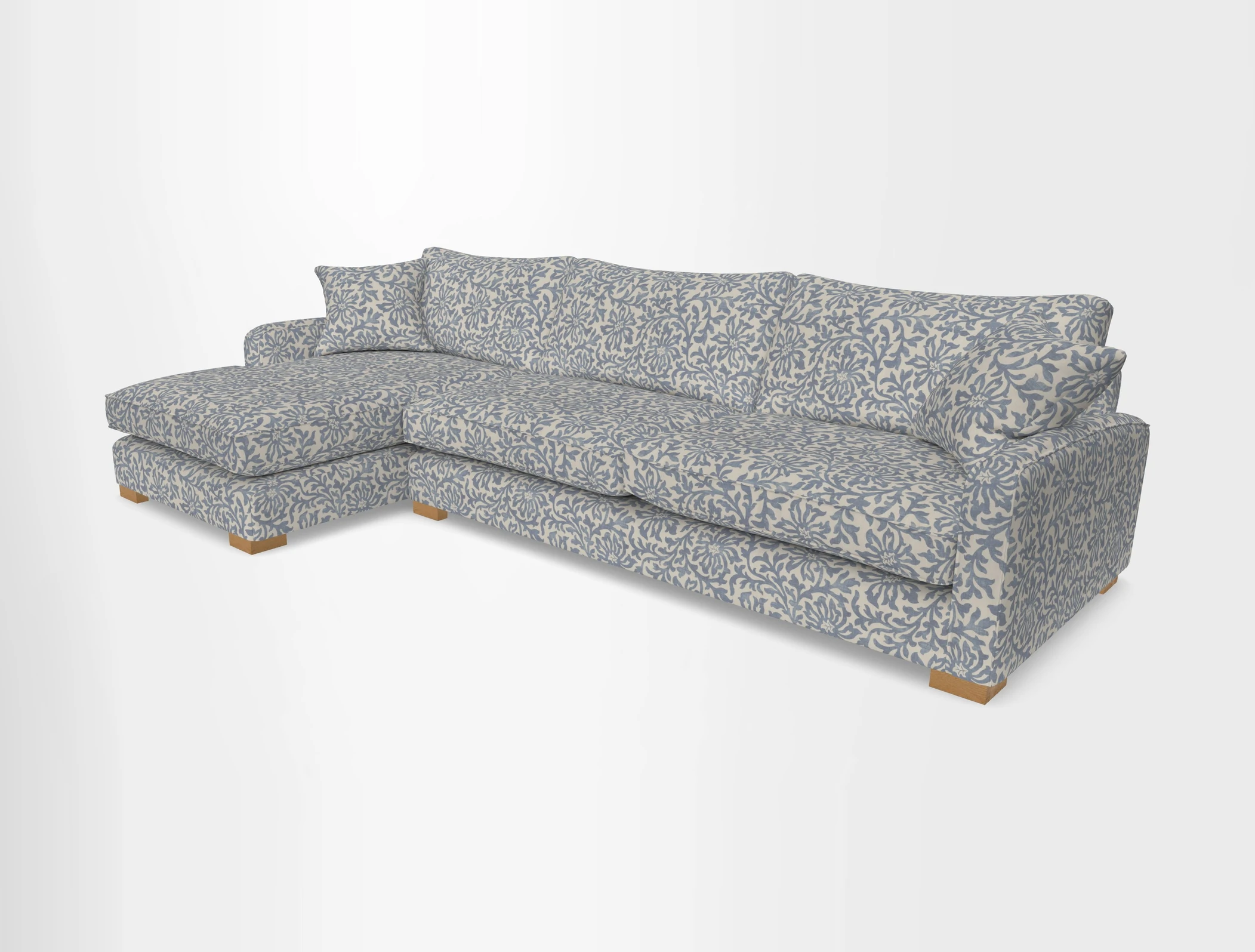 Brook Green chaise LHF in Two Tone Plain Biscuit