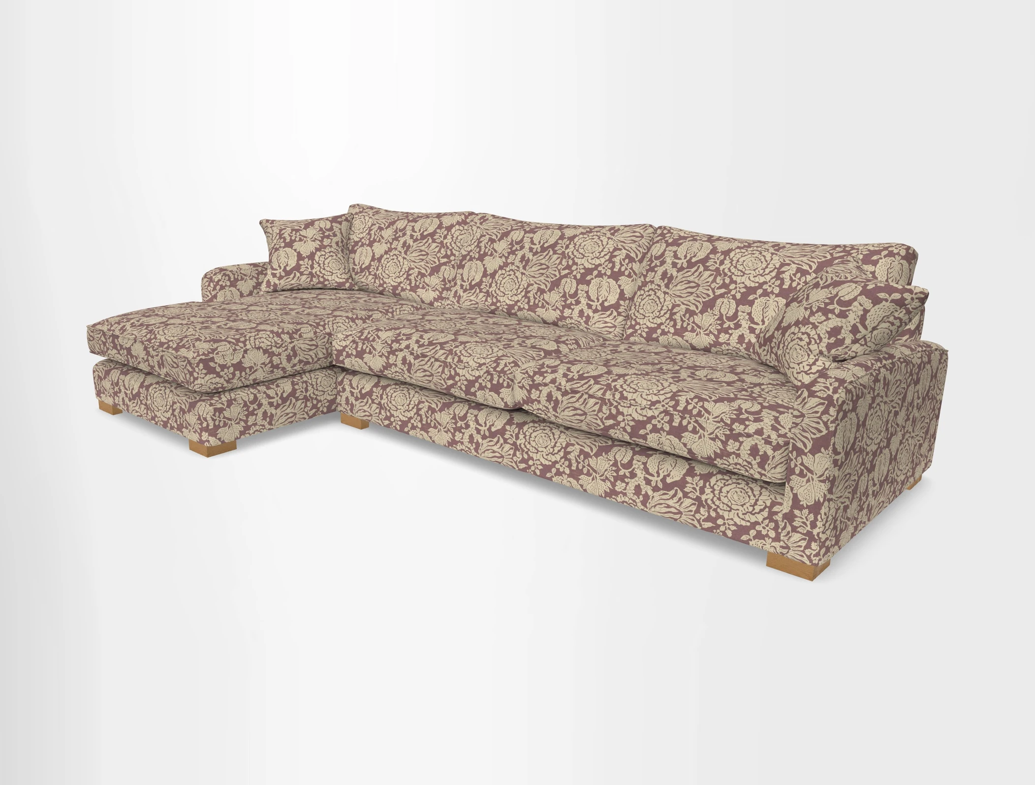 Brook Green chaise LHF in Two Tone Plain Biscuit
