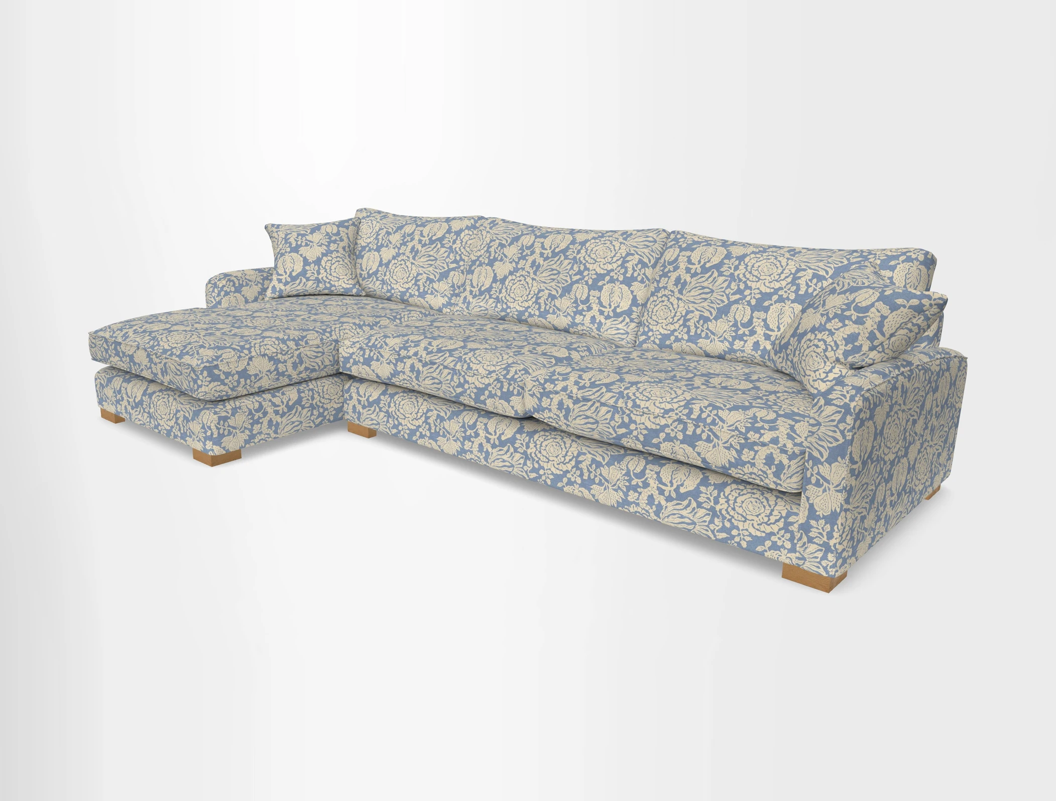 Brook Green chaise LHF in Two Tone Plain Biscuit