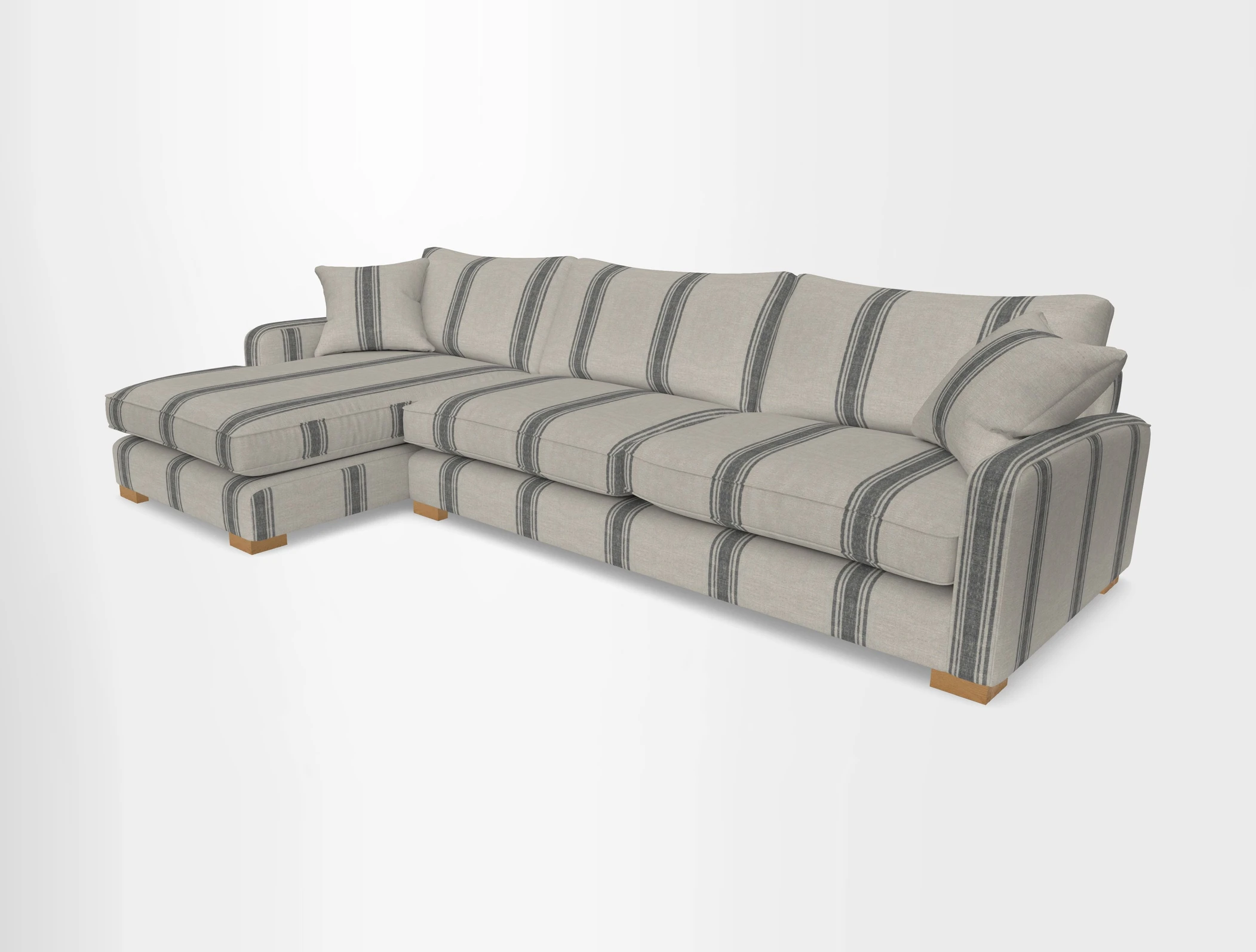 Brook Green chaise LHF in Two Tone Plain Biscuit