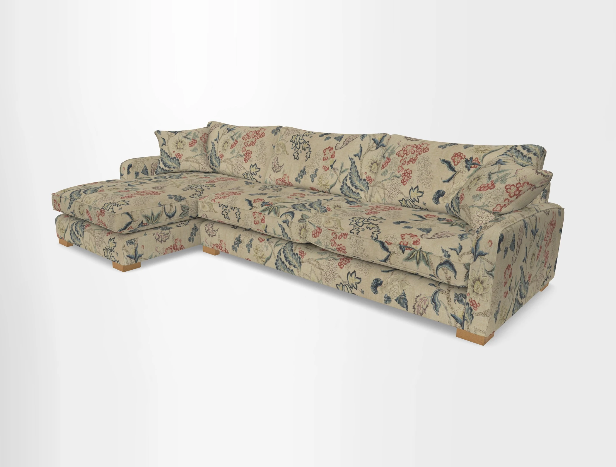 Brook Green chaise LHF in Two Tone Plain Biscuit