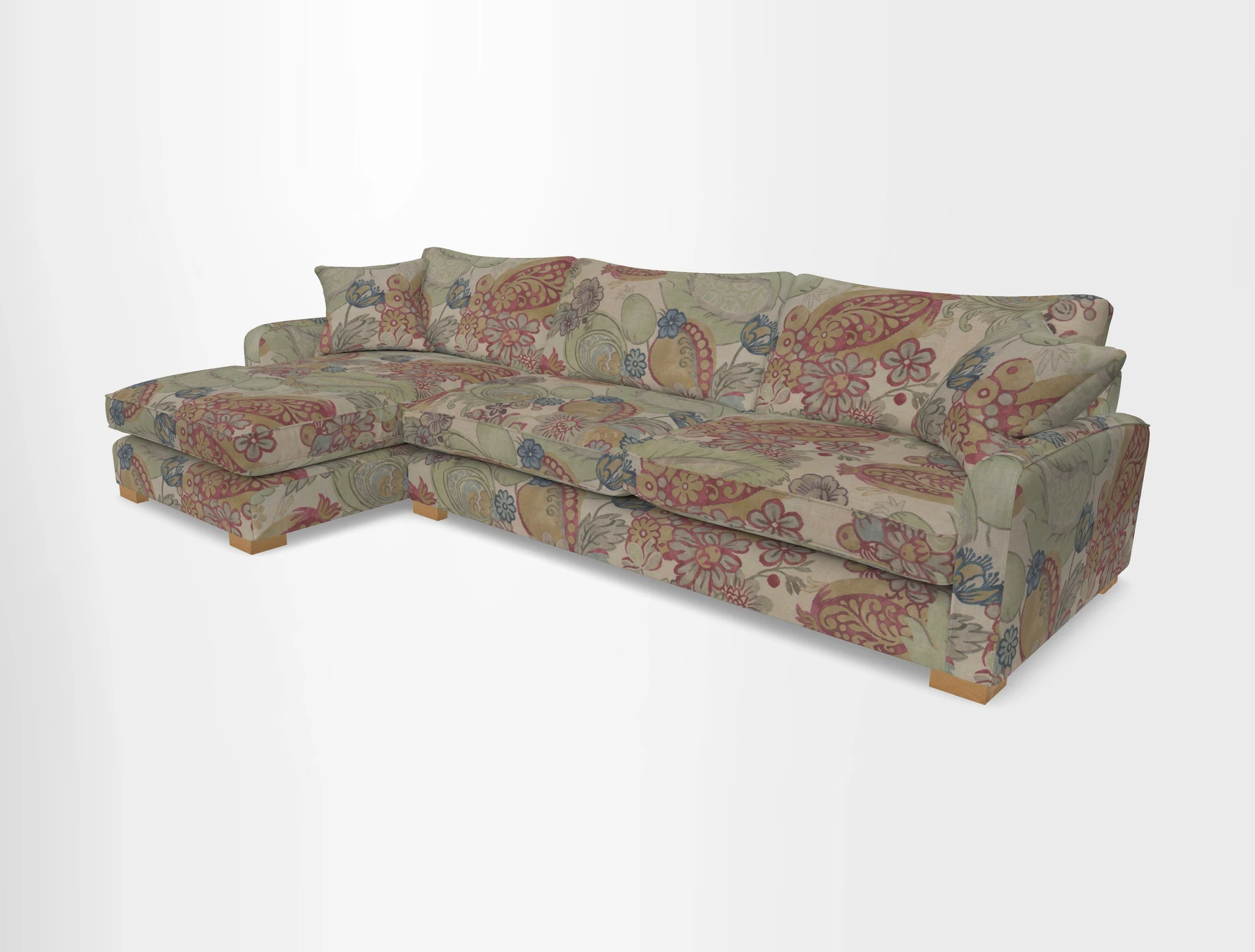 Brook Green chaise LHF in Two Tone Plain Biscuit