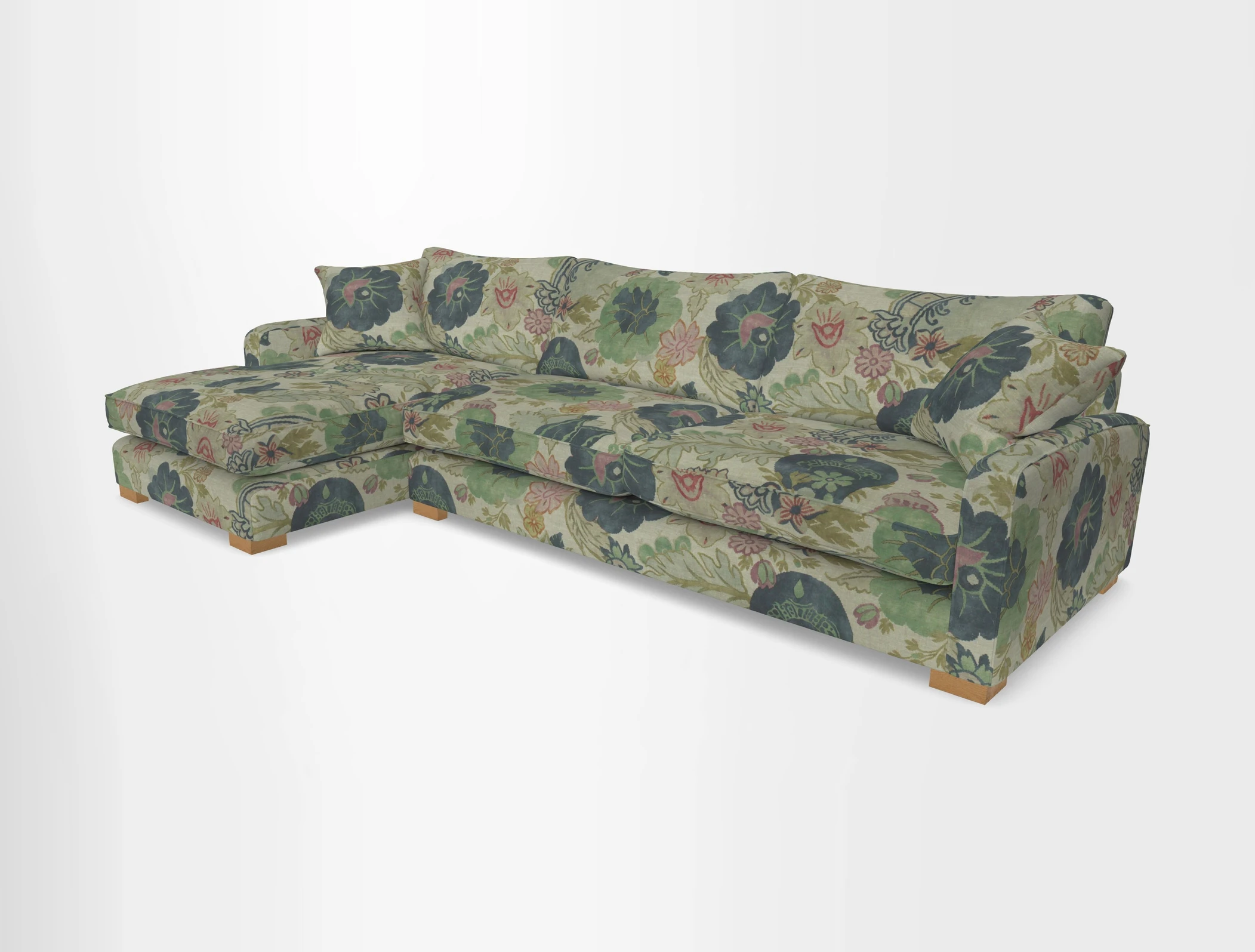 Brook Green chaise LHF in Two Tone Plain Biscuit