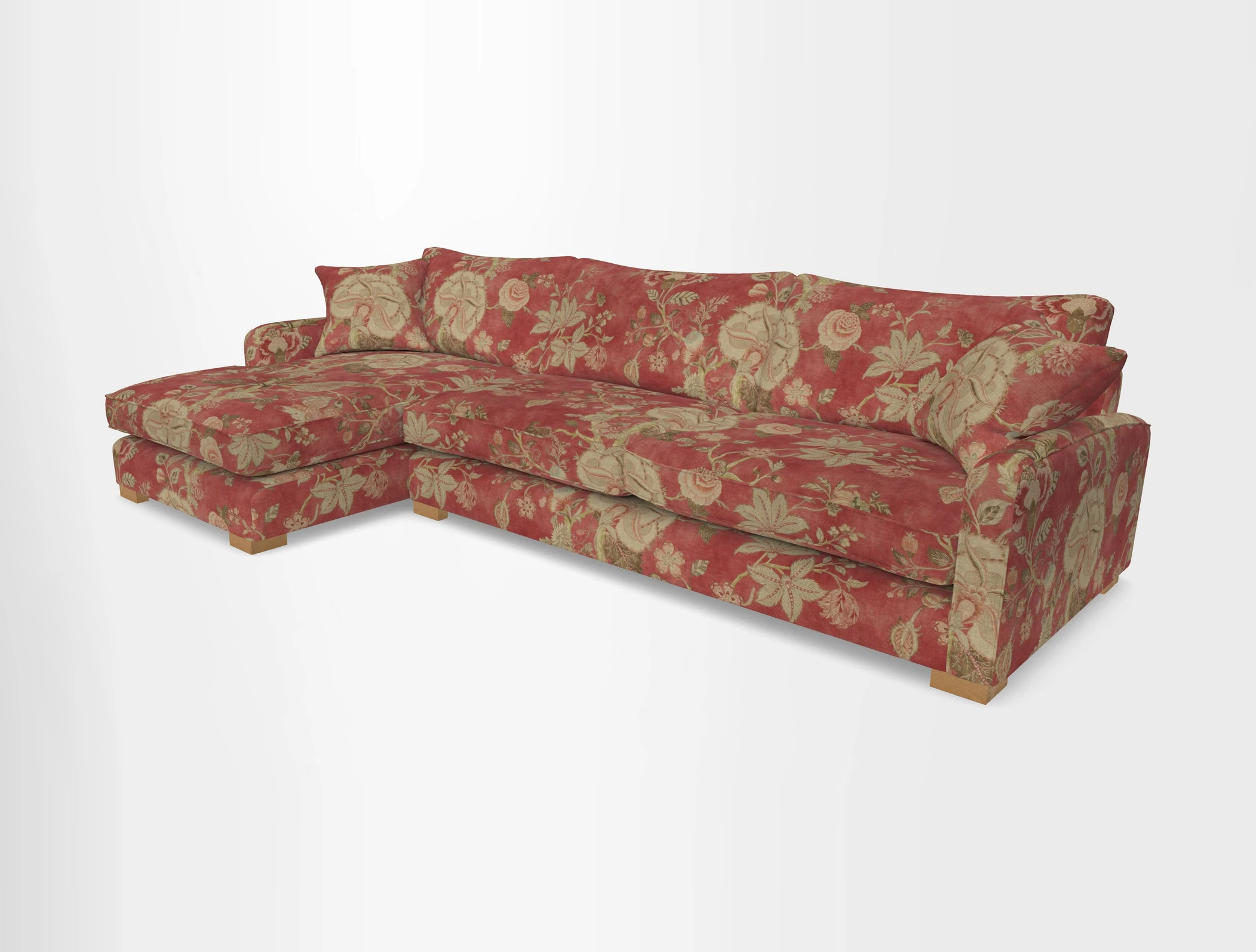 Brook Green chaise LHF in Two Tone Plain Biscuit