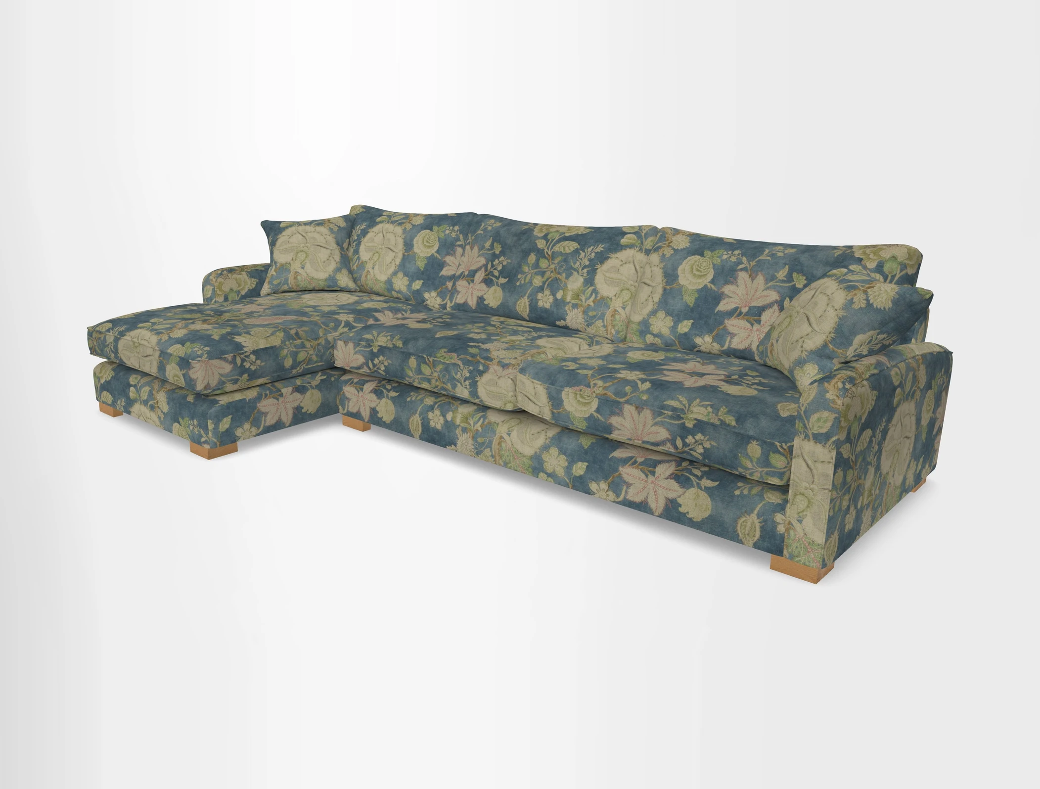 Brook Green chaise LHF in Two Tone Plain Biscuit