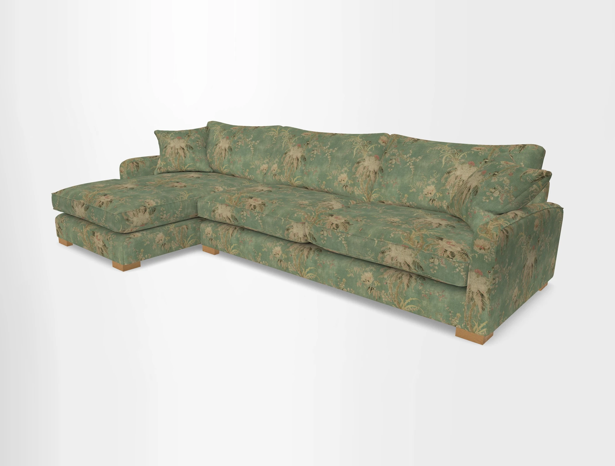 Brook Green chaise LHF in Two Tone Plain Biscuit