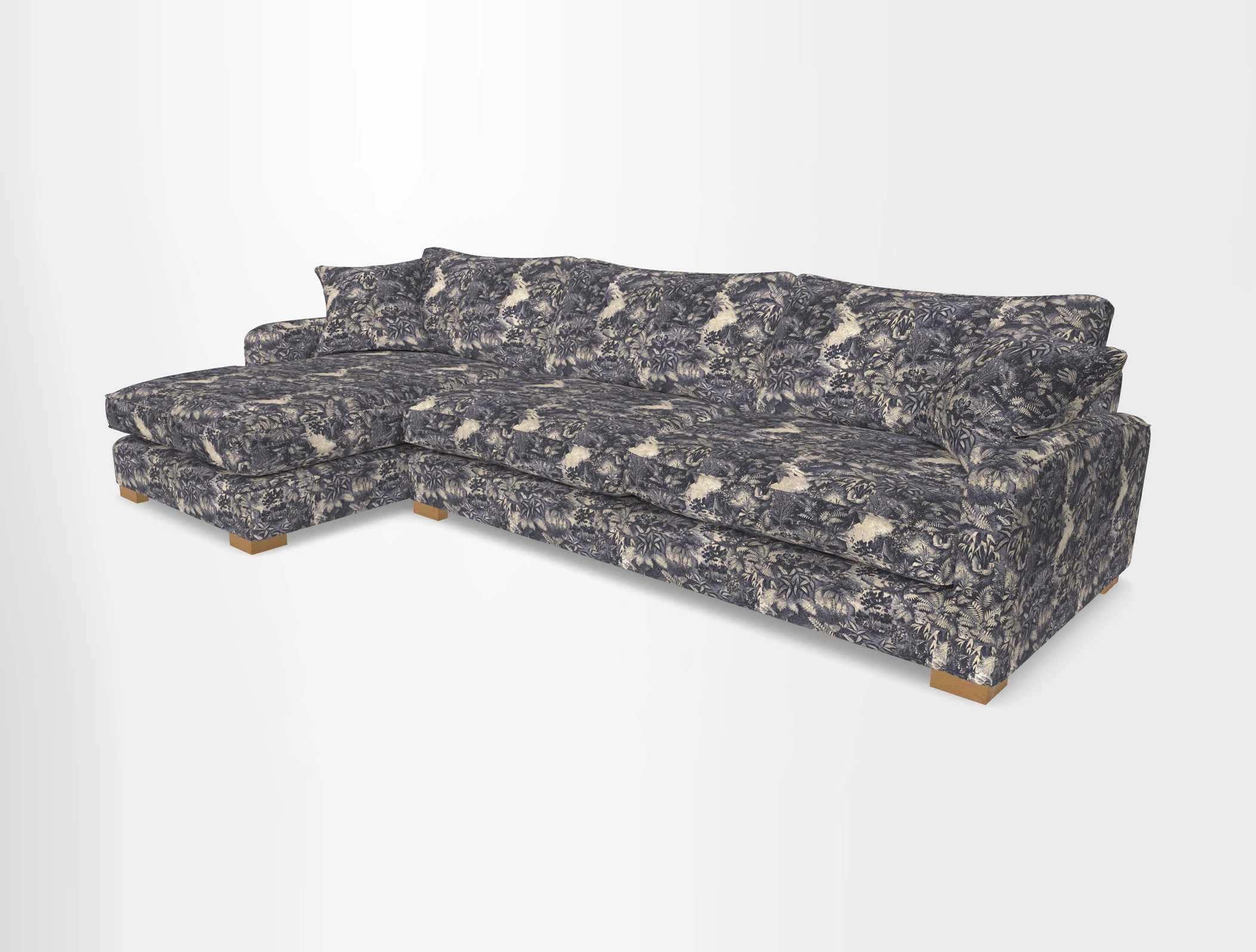 Brook Green chaise LHF in Two Tone Plain Biscuit