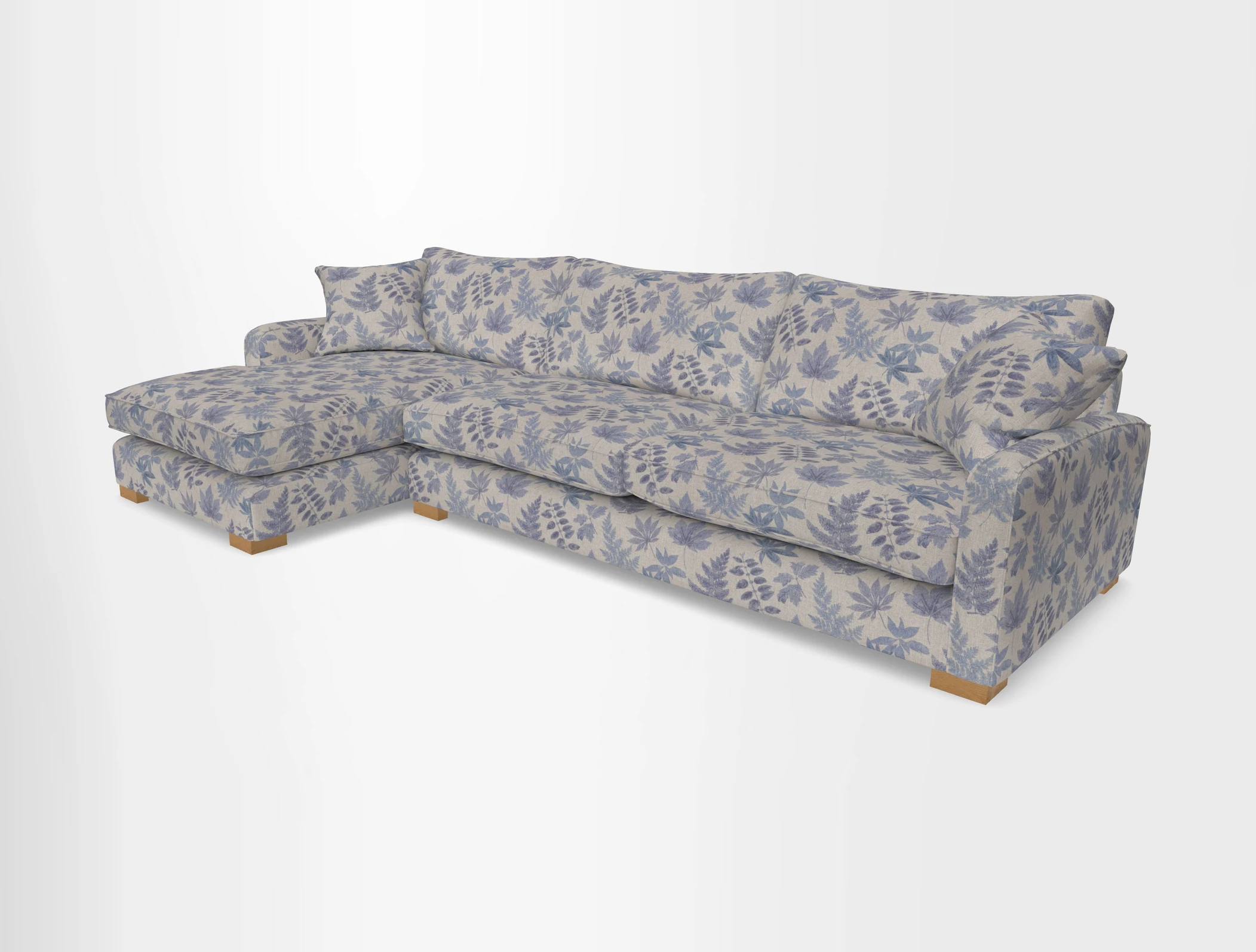 Brook Green chaise LHF in Two Tone Plain Biscuit