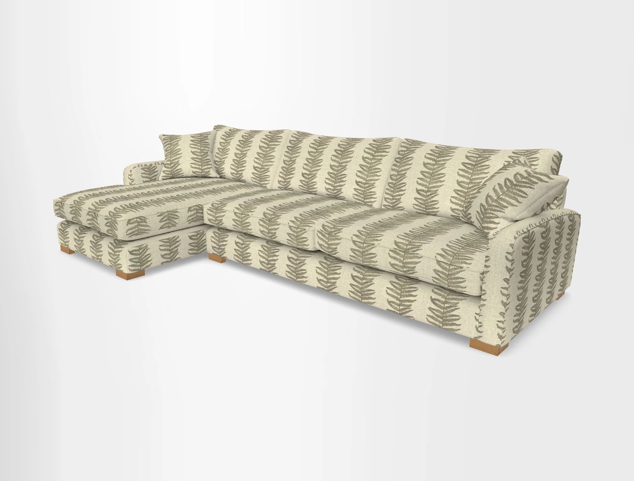 Brook Green chaise LHF in Two Tone Plain Biscuit