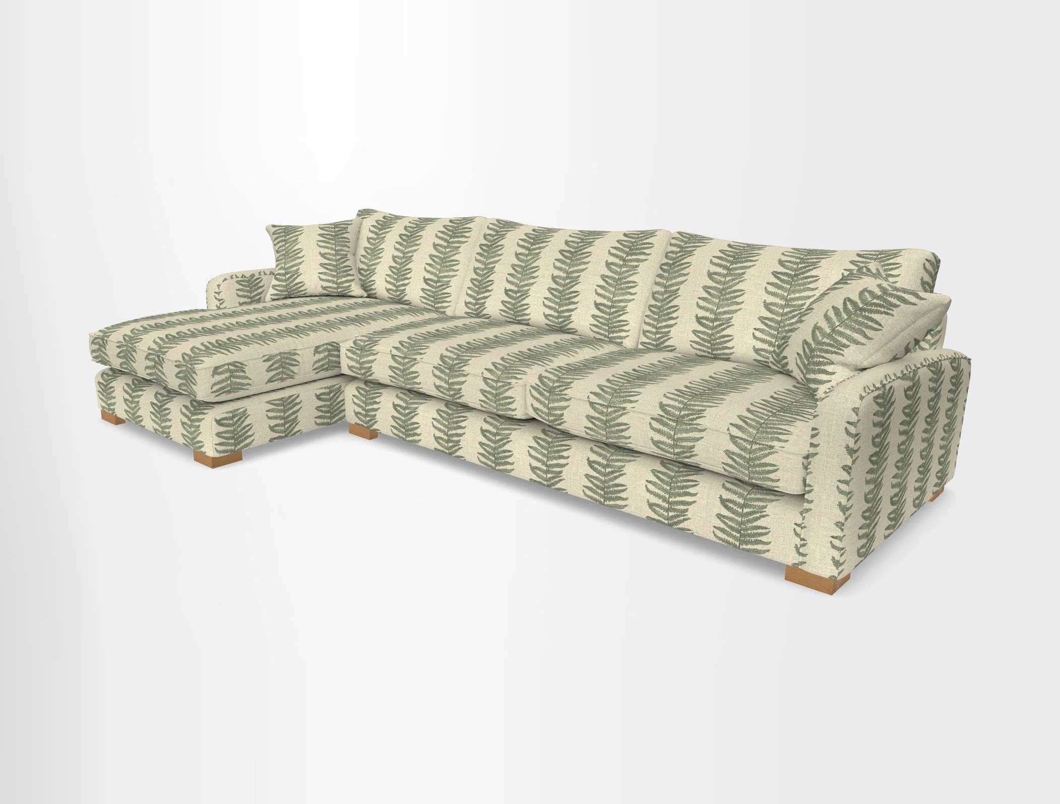 Brook Green chaise LHF in Two Tone Plain Biscuit