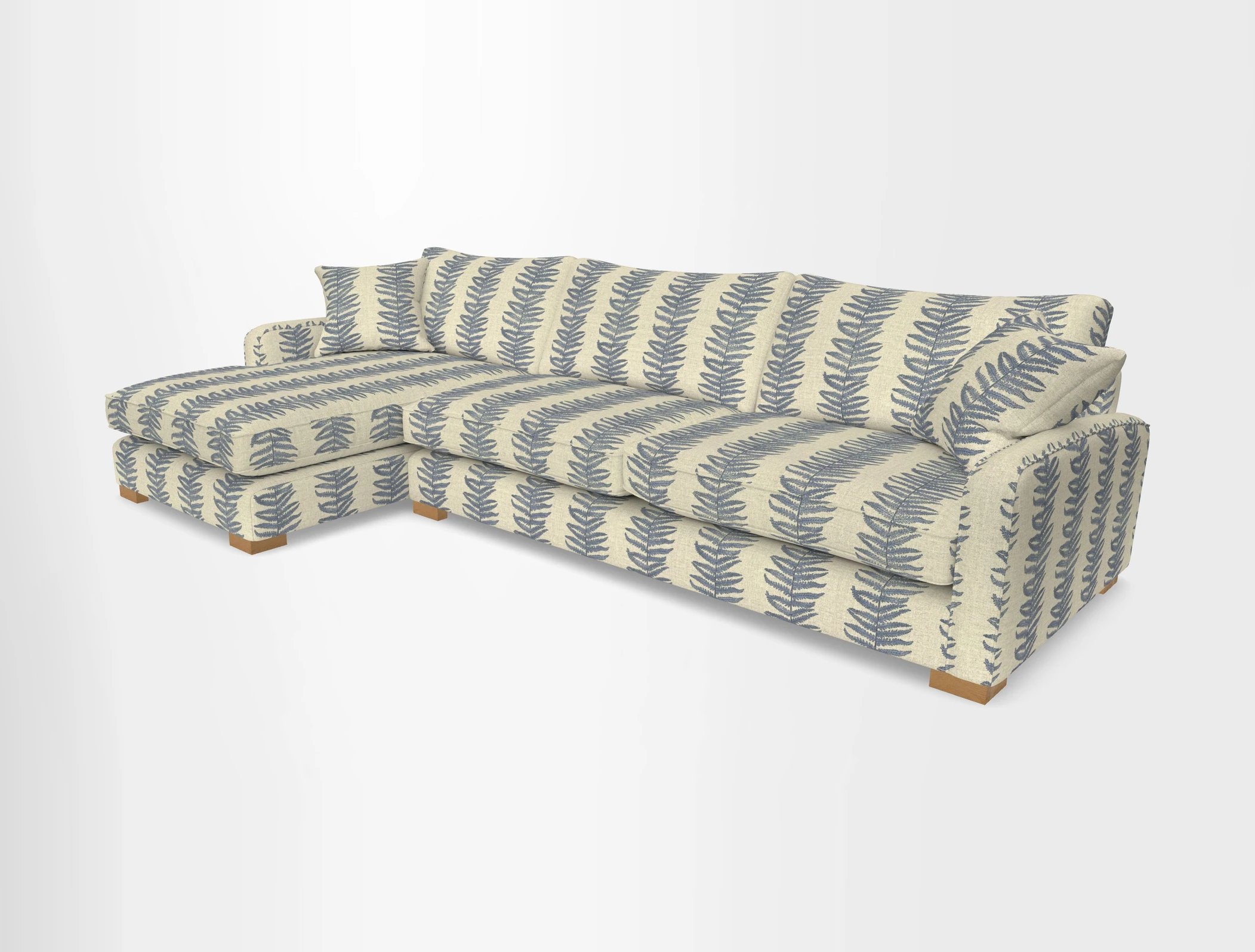 Brook Green chaise LHF in Two Tone Plain Biscuit