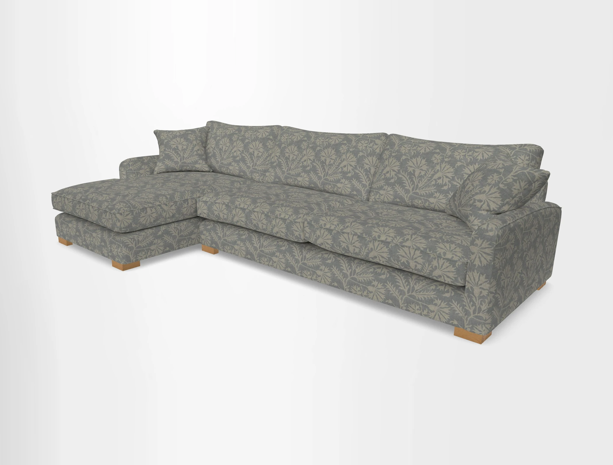Brook Green chaise LHF in Two Tone Plain Biscuit