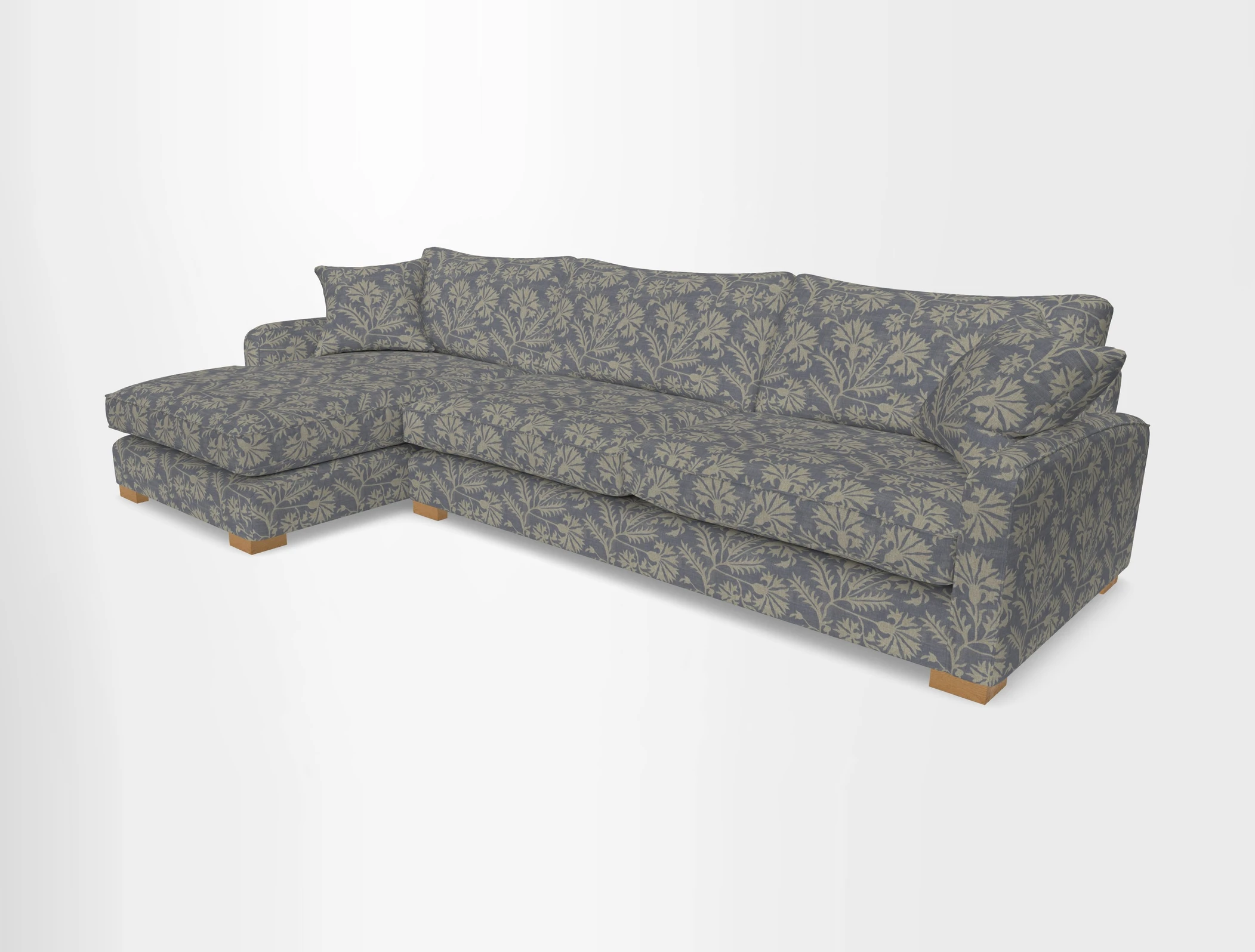 Brook Green chaise LHF in Two Tone Plain Biscuit