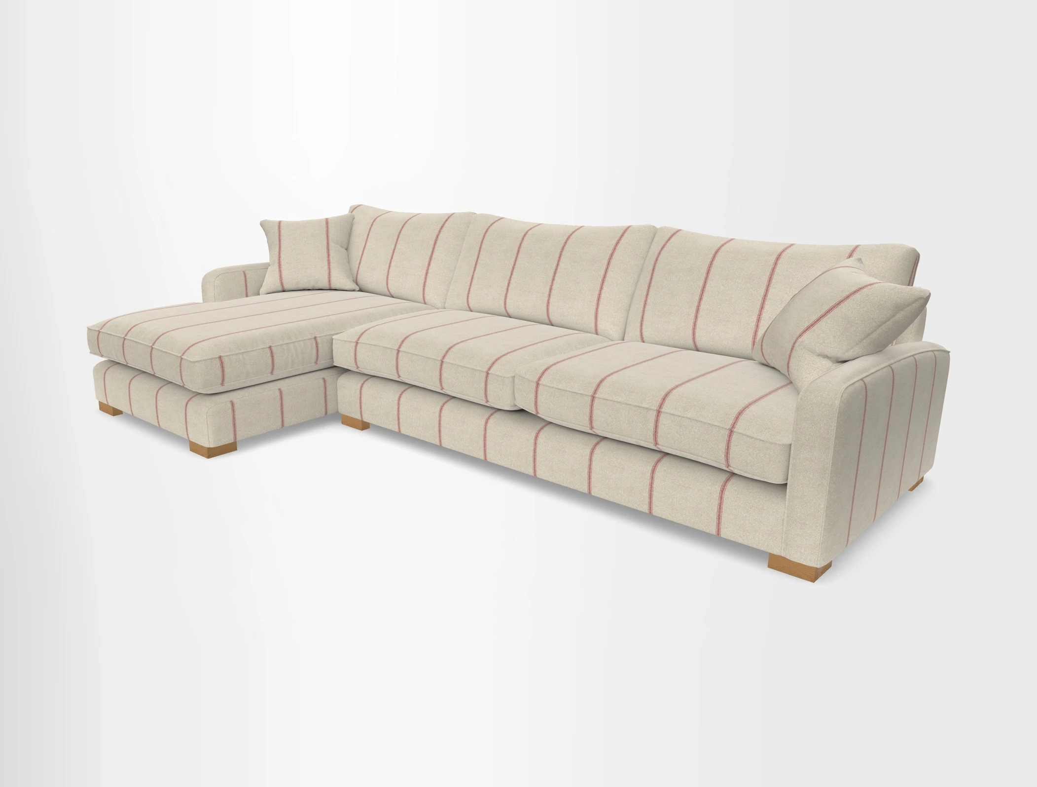 Brook Green chaise LHF in Two Tone Plain Biscuit