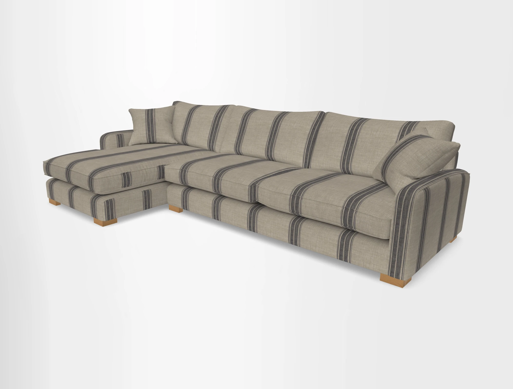 Brook Green chaise LHF in Two Tone Plain Biscuit