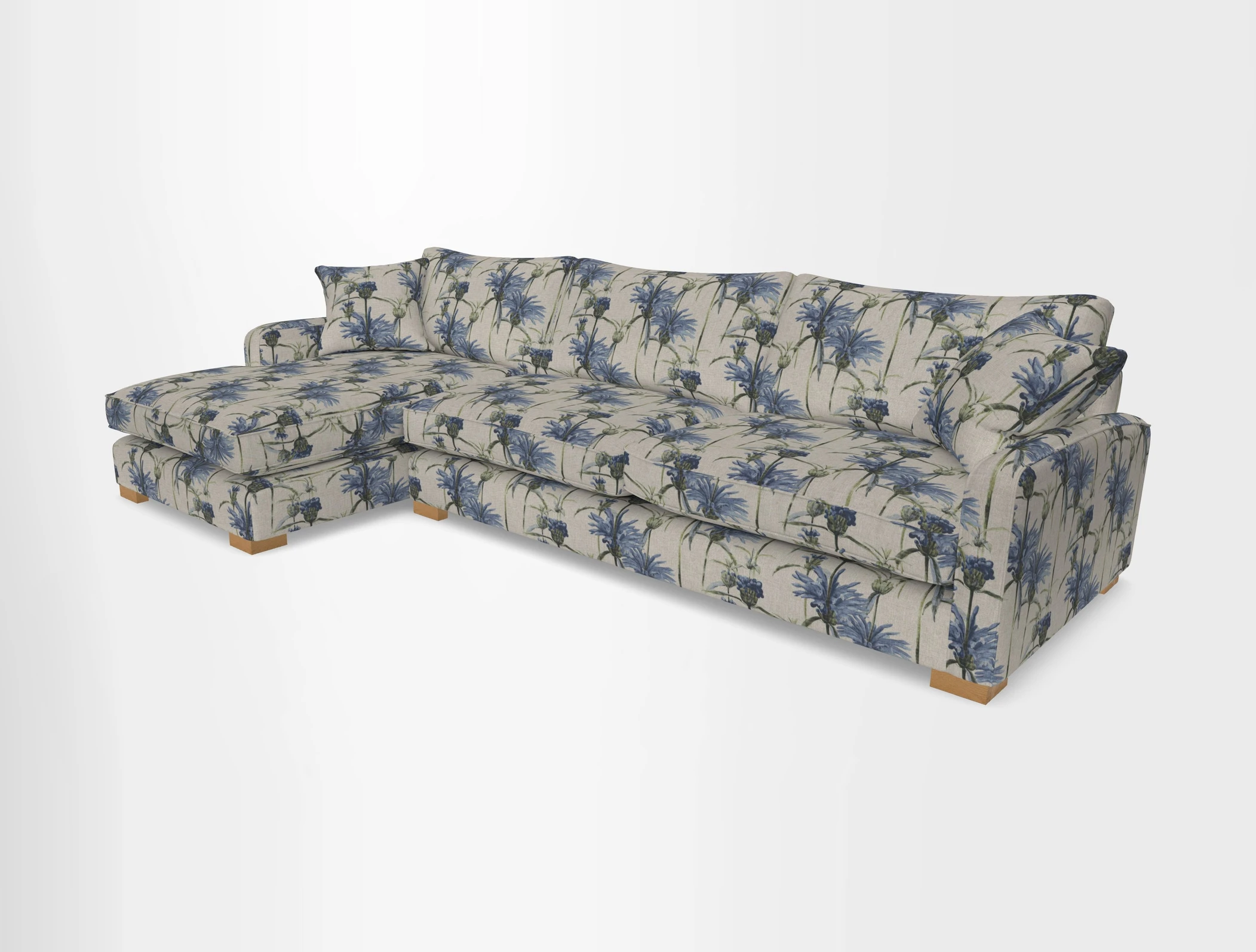 Brook Green chaise LHF in Two Tone Plain Biscuit