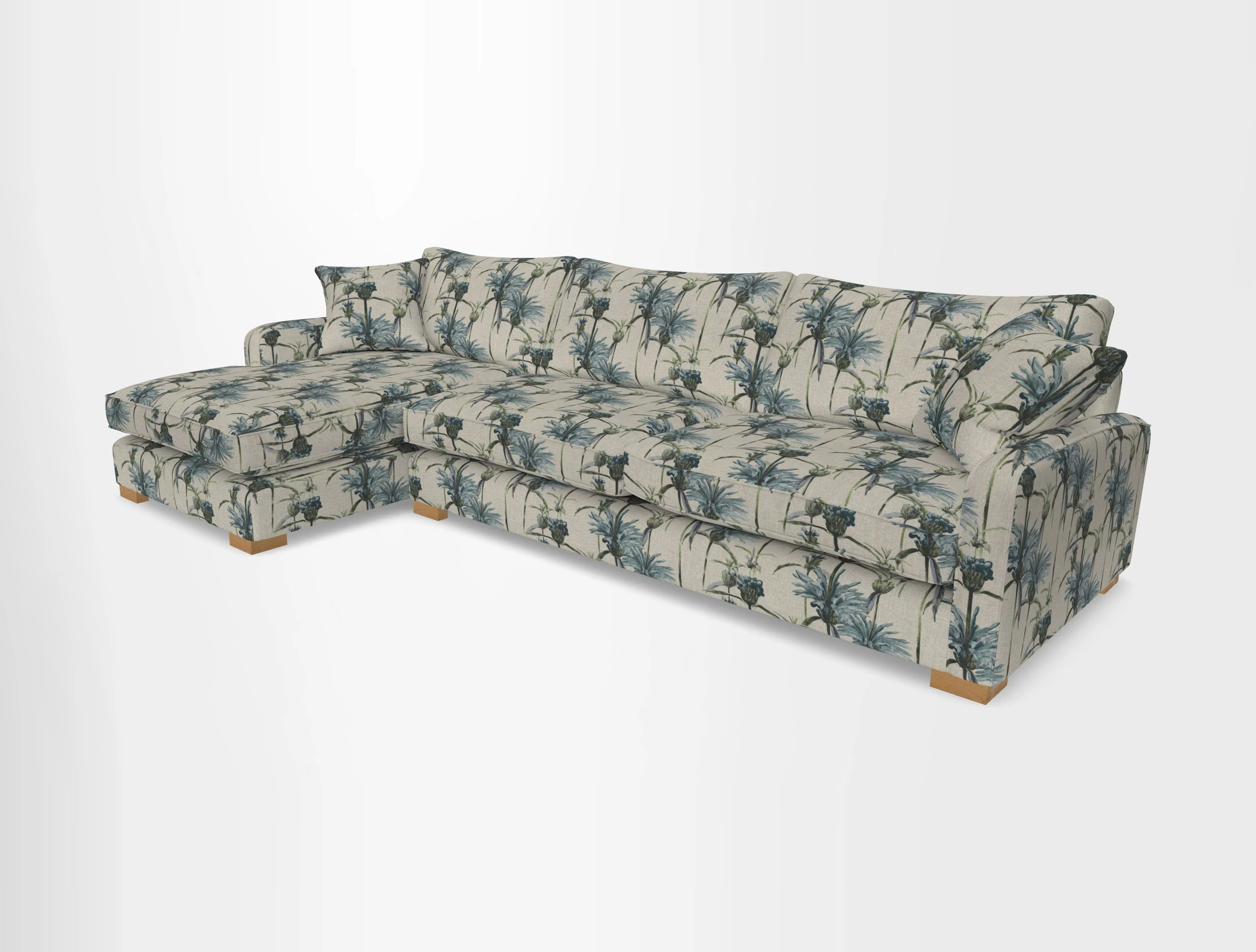 Brook Green chaise LHF in Two Tone Plain Biscuit