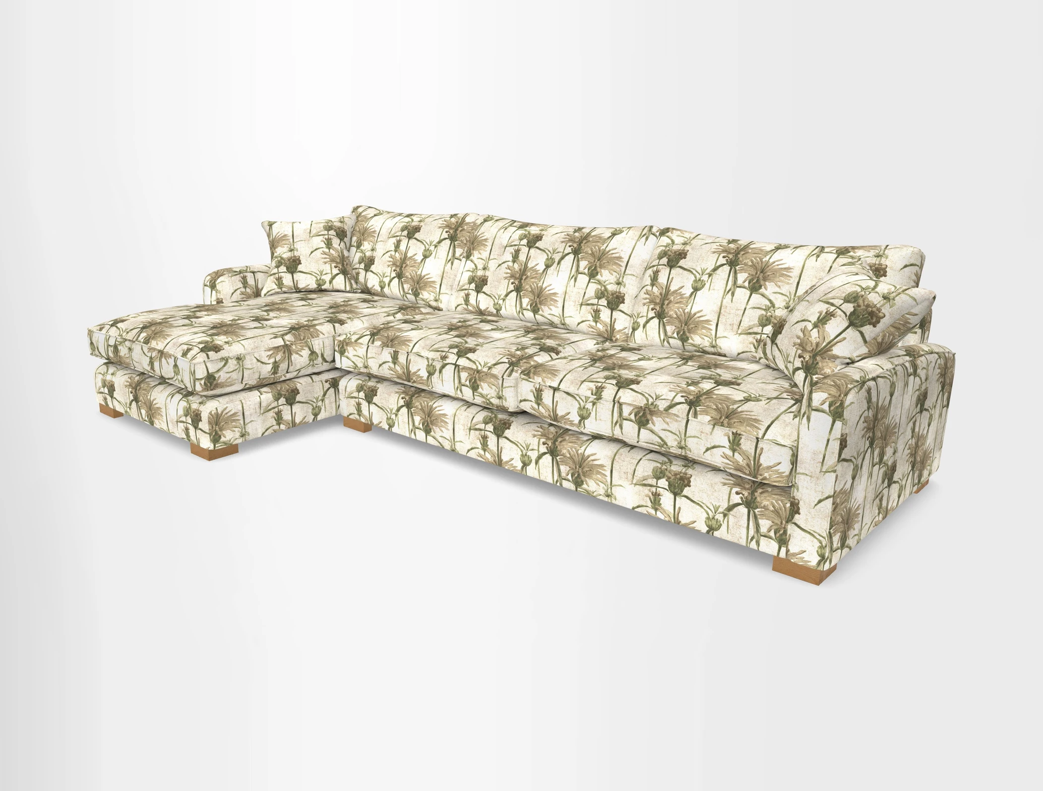 Brook Green chaise LHF in Two Tone Plain Biscuit