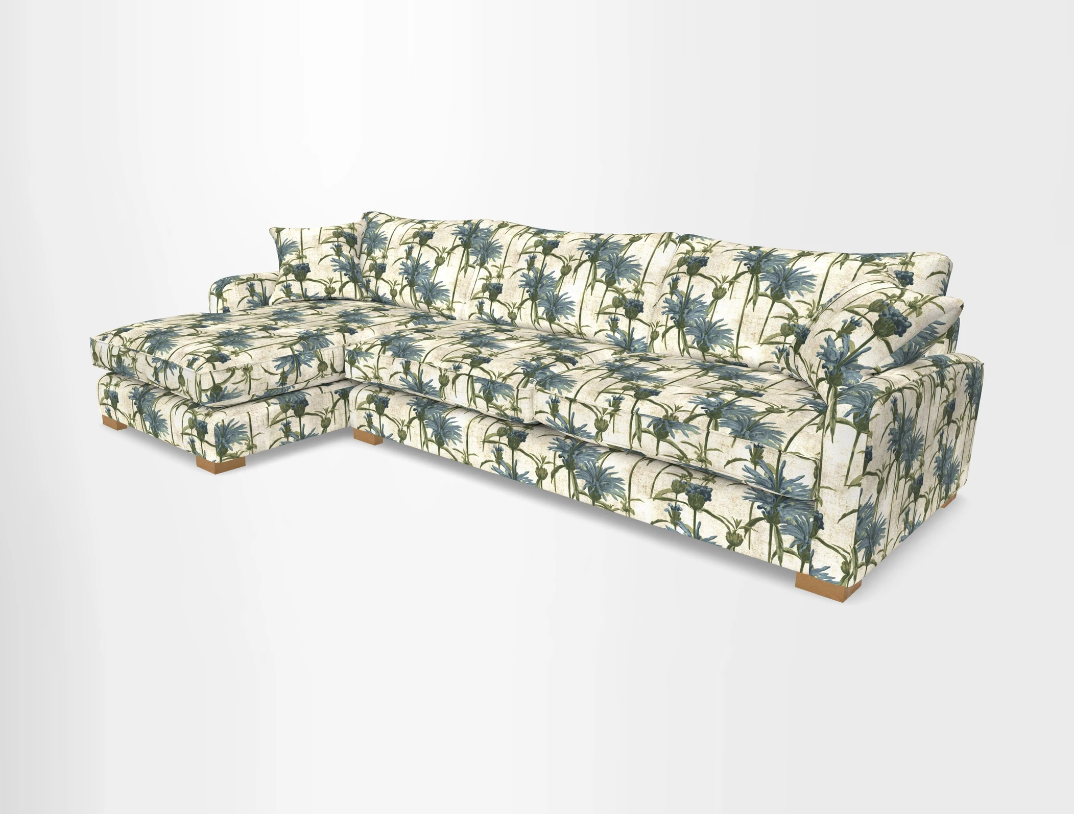 Brook Green chaise LHF in Two Tone Plain Biscuit