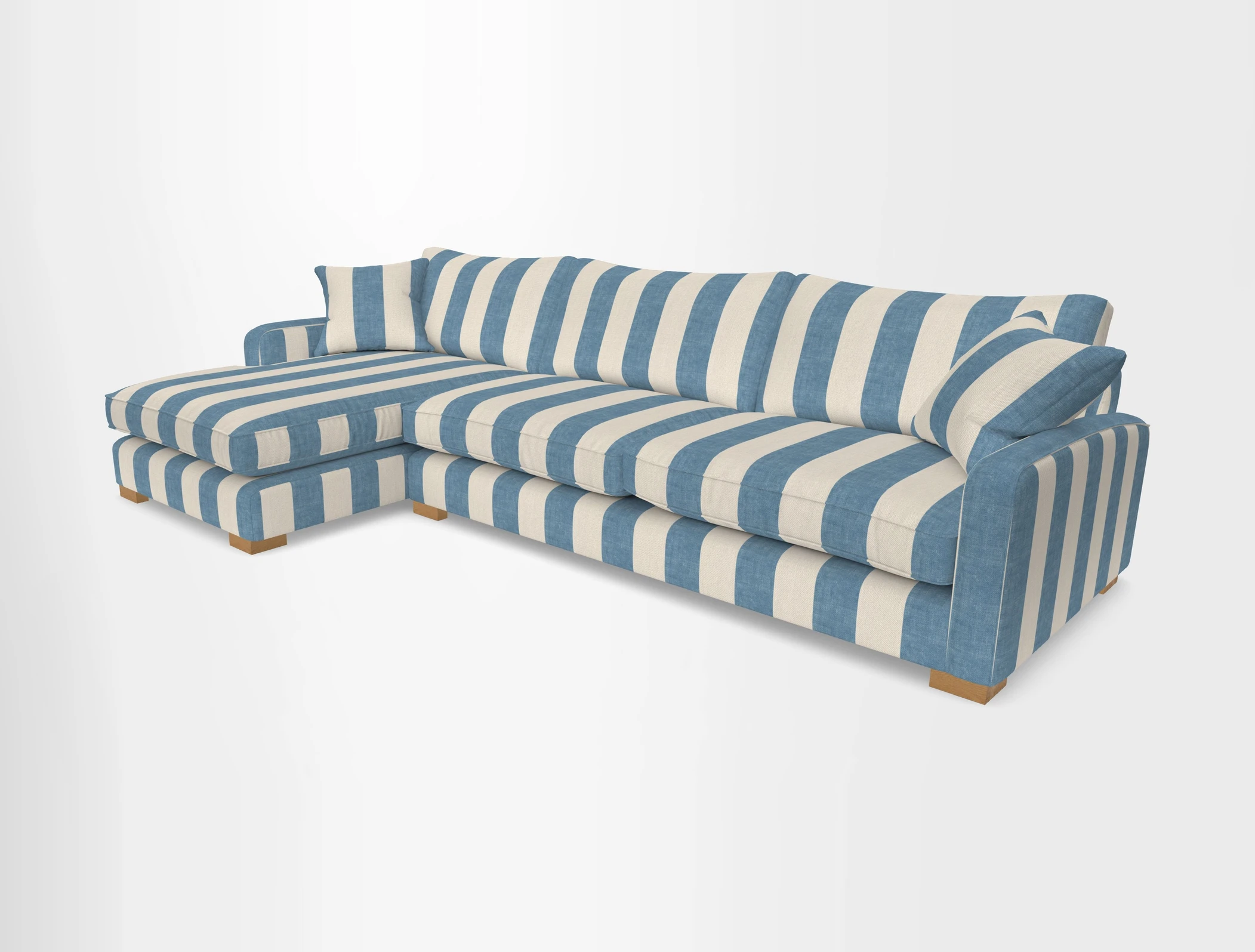 Brook Green chaise LHF in Two Tone Plain Biscuit