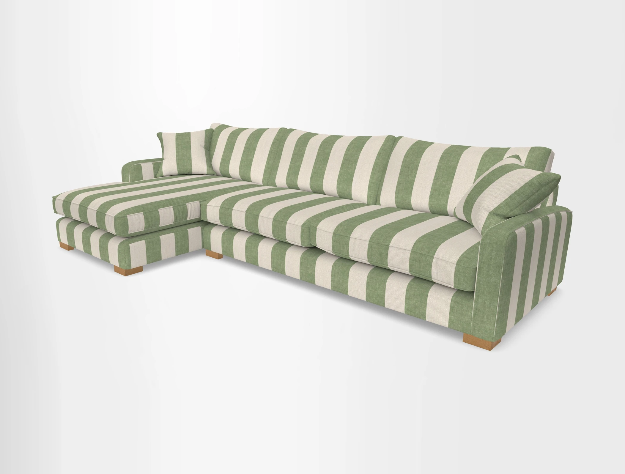 Brook Green chaise LHF in Two Tone Plain Biscuit