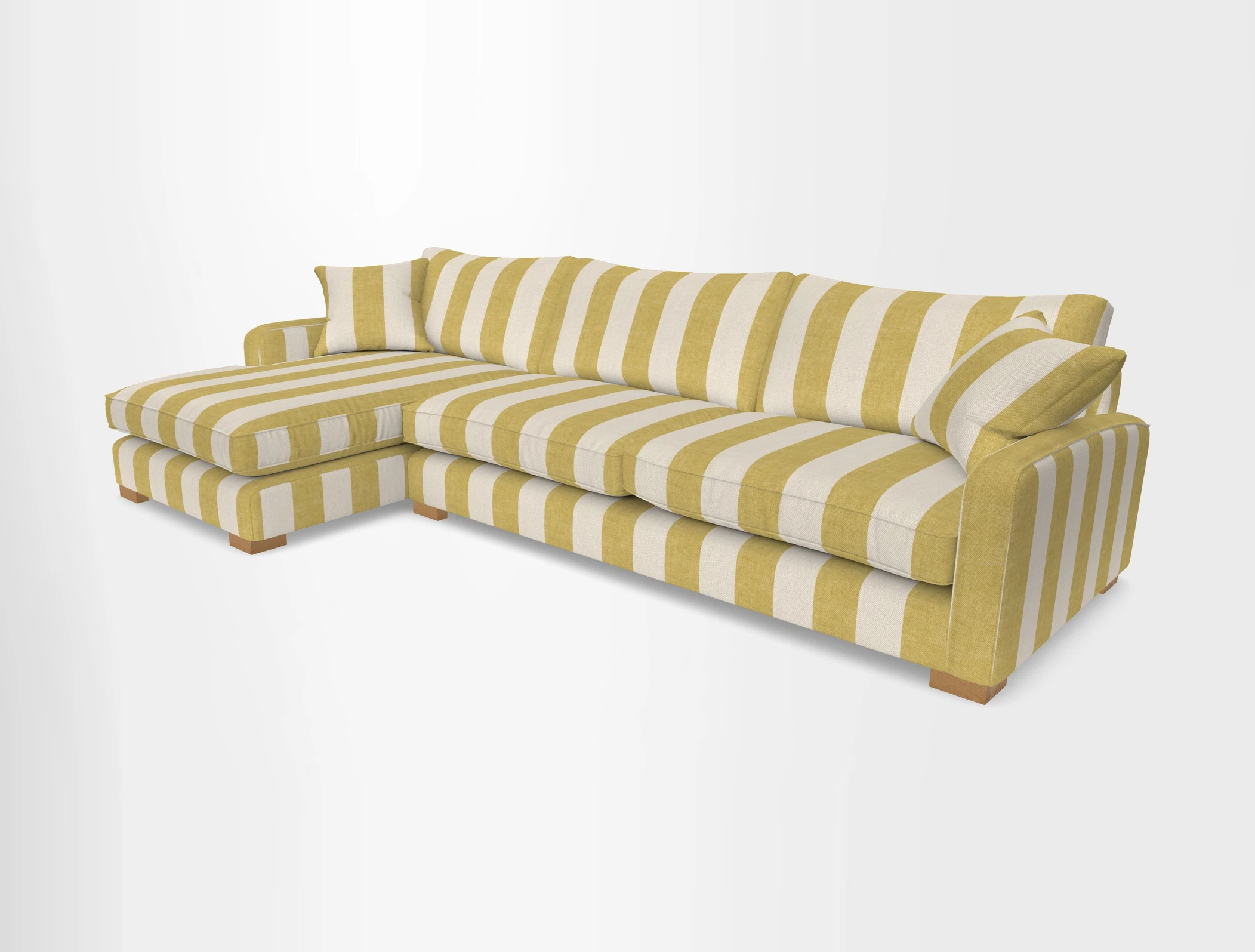 Brook Green chaise LHF in Two Tone Plain Biscuit